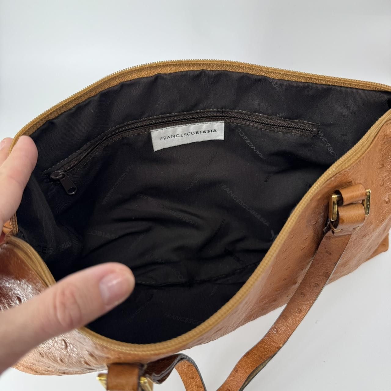 Other Francescio Biasia Handbag W Ostrich Effect Size ONE SIZE - 5 Thumbnail