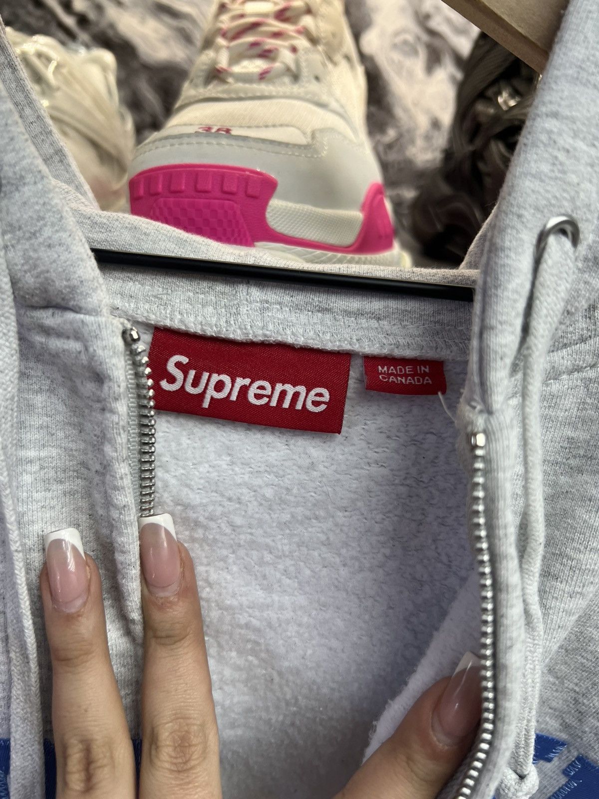 Supreme Supreme Grey Blue Logo Hoodie Size US XXL / EU 58 / 5 - 8 Thumbnail