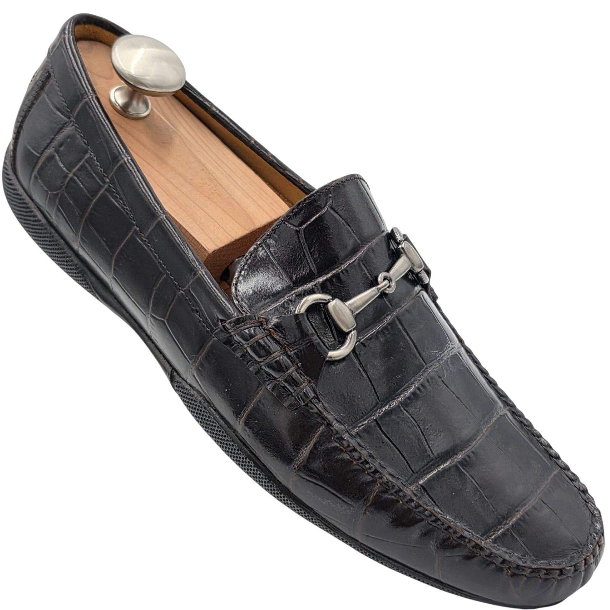 Peter Millar NEW Peter Millar Dark Brown Crocodile Embossed Leather Loafe Size US 9 / EU 42 - 1 Thumbnail