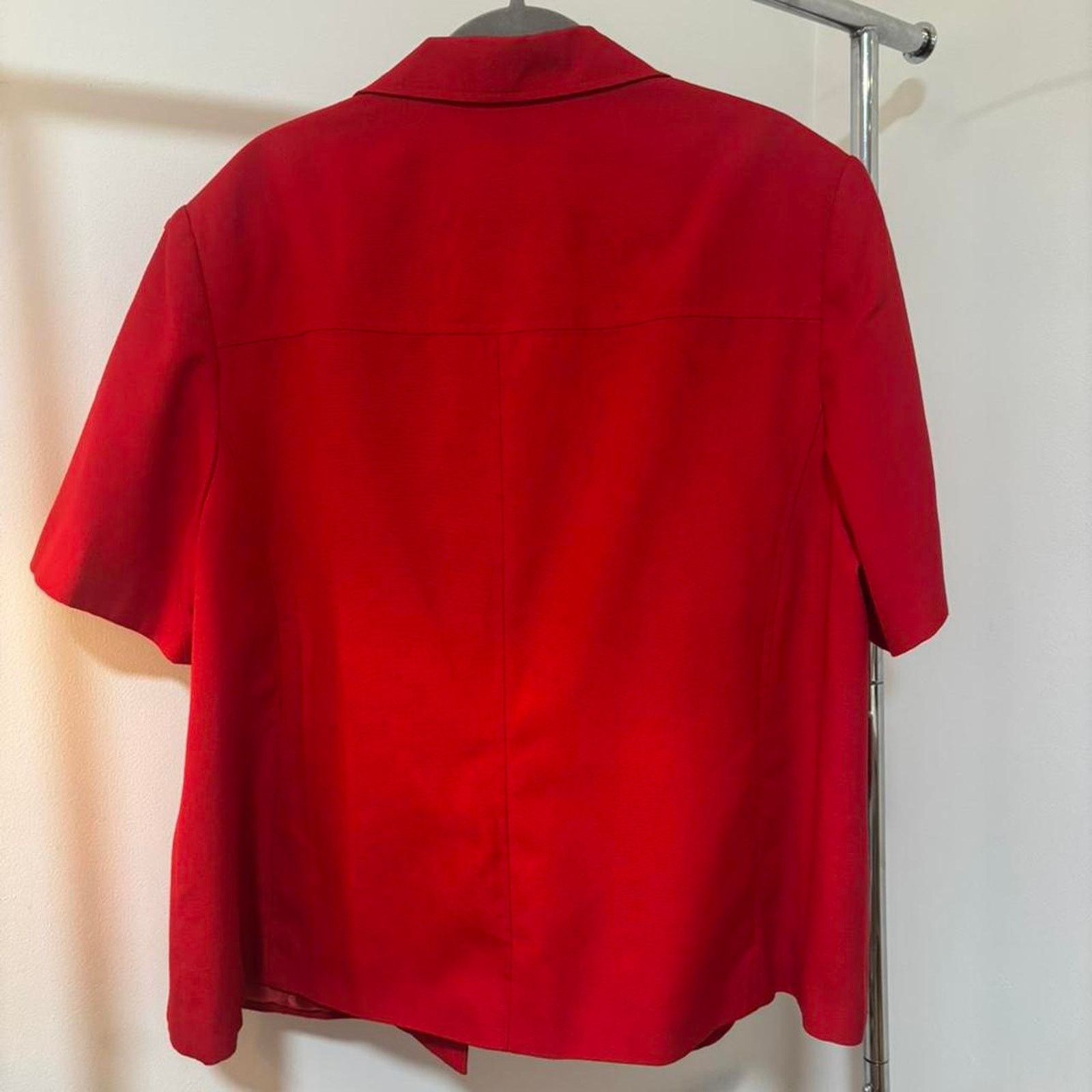 Other Vintage Dressbarn Red Short Sleeve Blazer Jacket Women’s Size L / US 10 / IT 46 - 4 Thumbnail