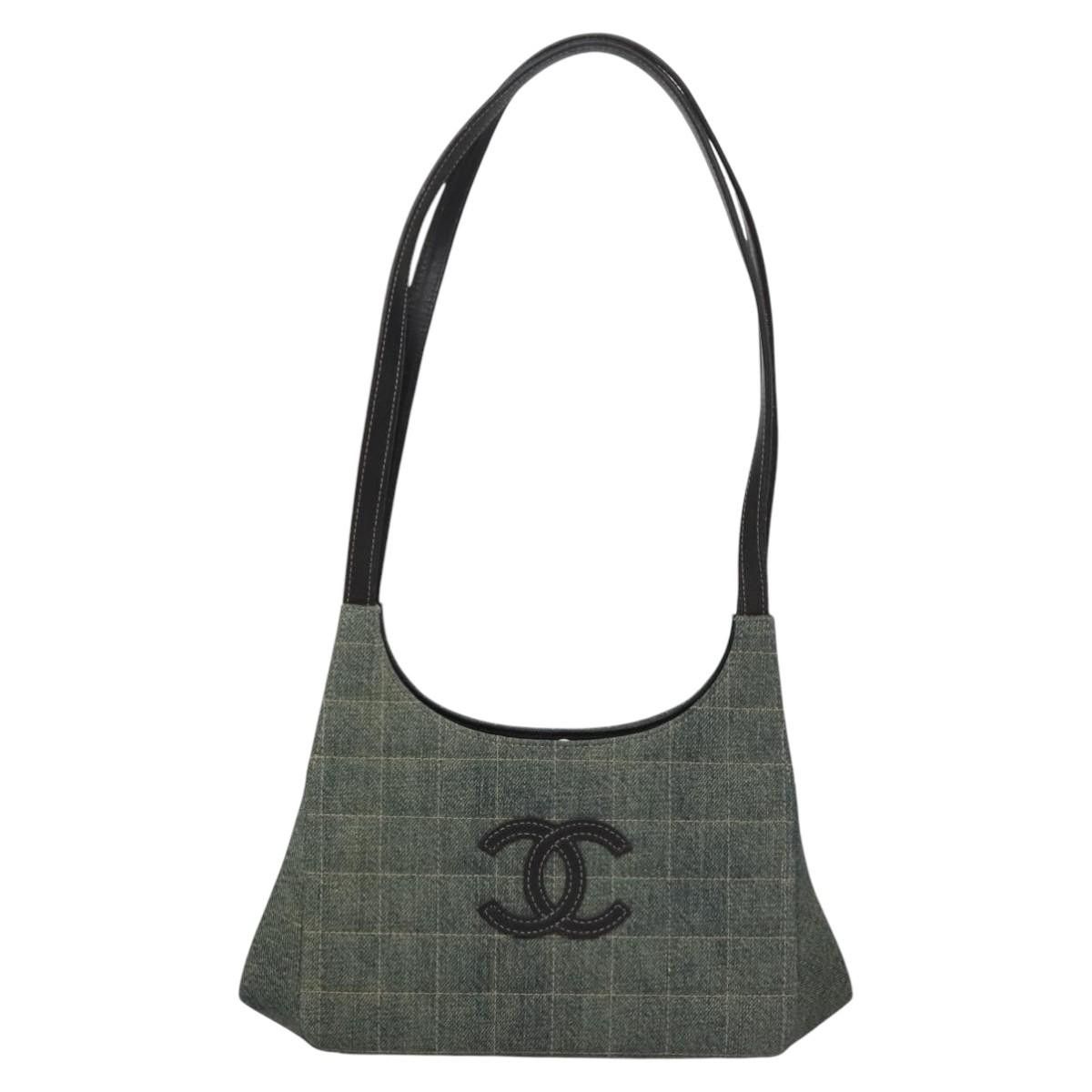 Chanel Chocolate Bar Blue Canvas Shoulder Bag (Pre-Owned) Size ONE SIZE - 1 Thumbnail