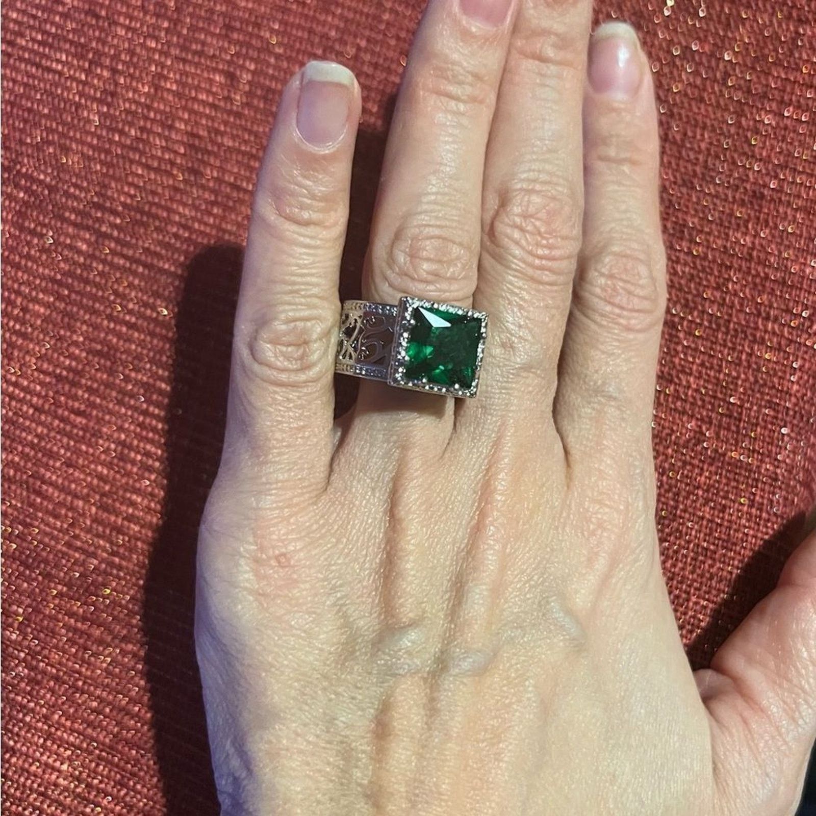 Other Big Large Green Stone Women’s Luxury Ring Size 7 Size ONE SIZE - 9 Thumbnail