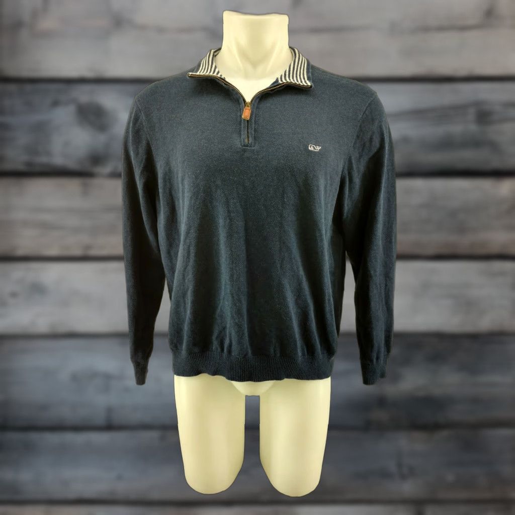 Vineyard Vines Vineyard Vines Men's L 1/4 Zip Sweater Blue Long Sleeve Size US L / EU 52-54 / 3 - 1 Thumbnail