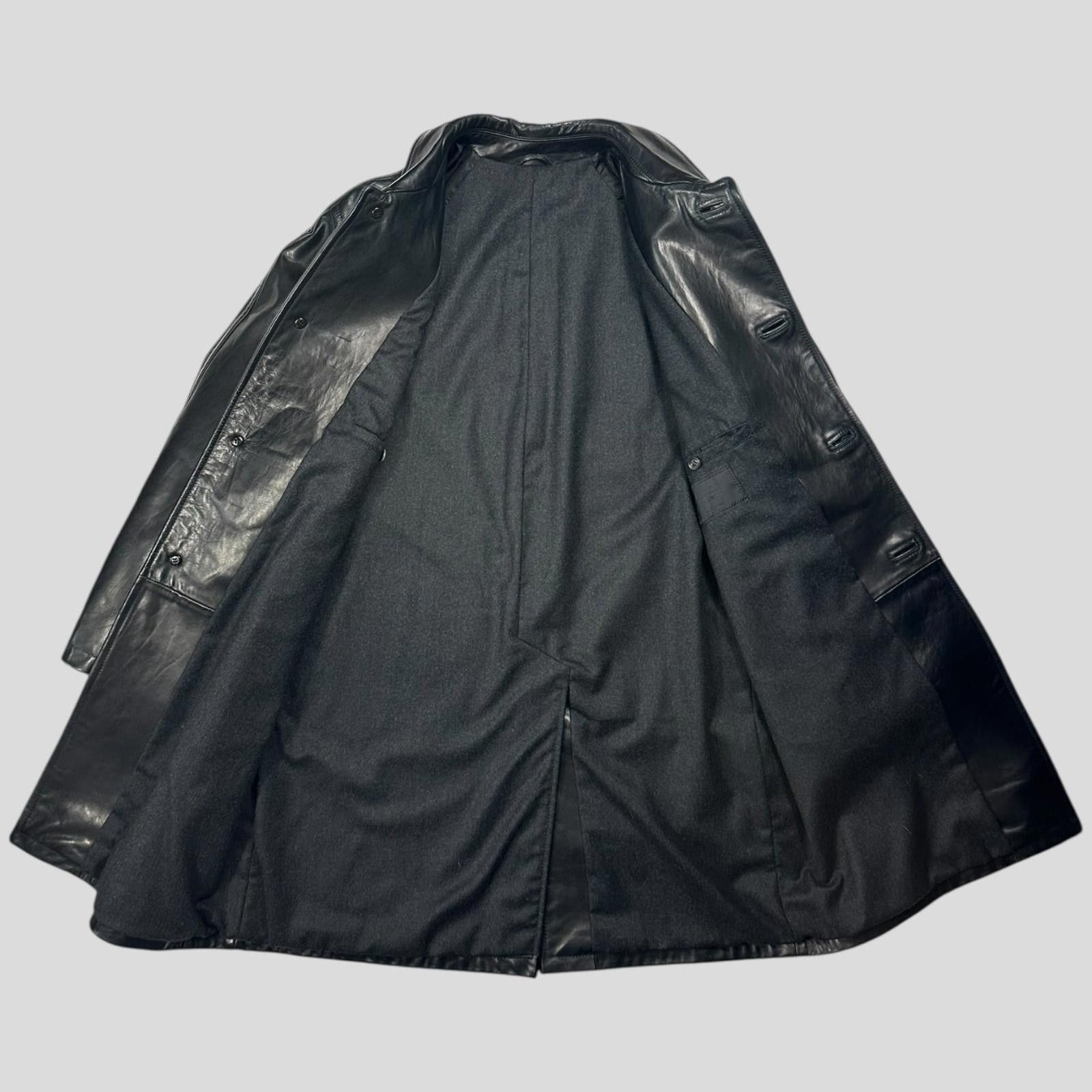 Prada Prada Milano AW98 Gloss Leather & Wool Matrix Trench Coat L Size US L / EU 52-54 / 3 - 7 Thumbnail