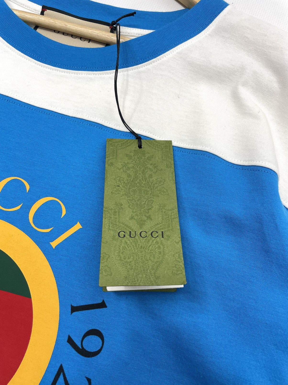 Gucci Gucci “1921” Logo Print Colorblock T-Shirt – Size L Size US L / EU 52-54 / 3 - 8 Thumbnail