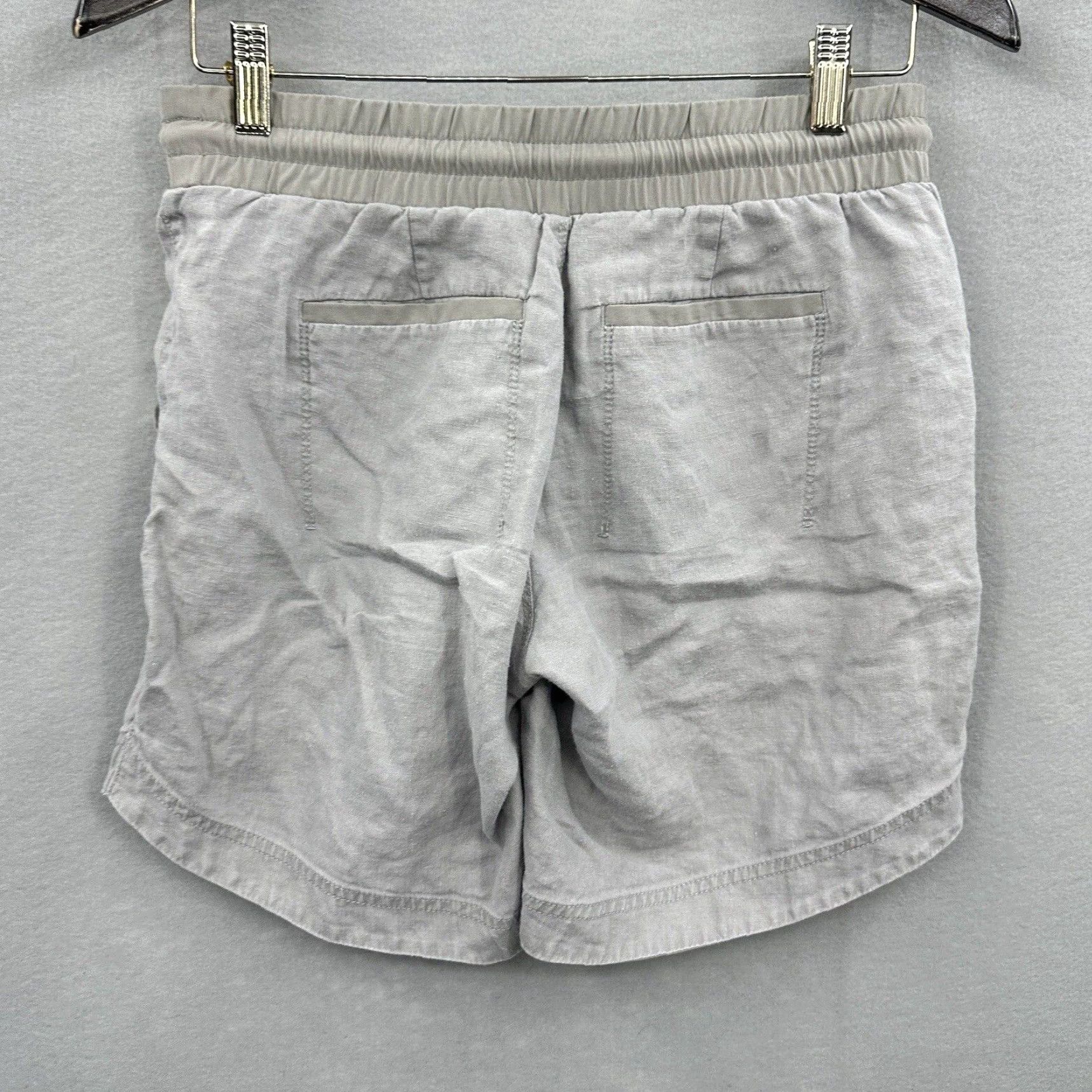 Athleta Athleta Womens Shorts 2 Gray Linen Beachside Elastic Waist Pockets Boho 90s Style Women's Size 2 Adults Size 26" / US 2 / IT 38 - 7 Thumbnail