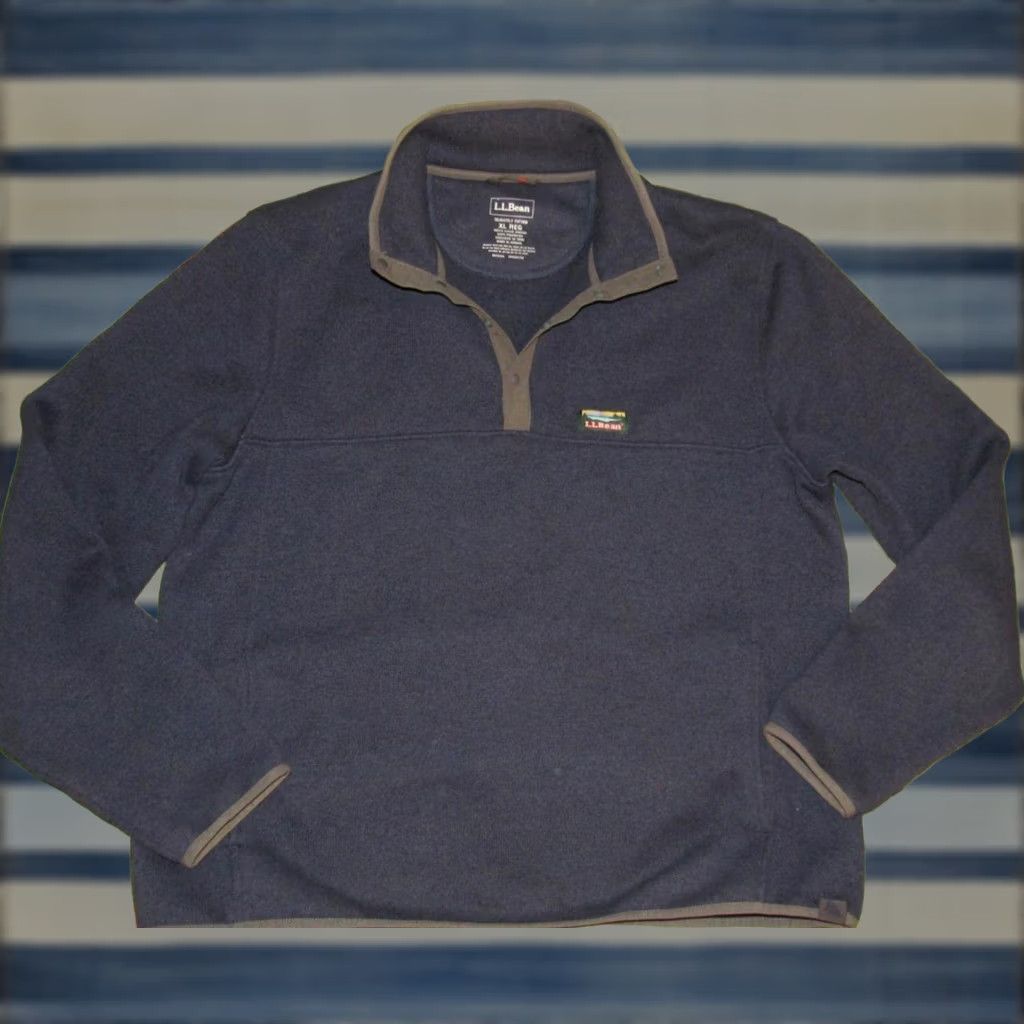 Vintage LL BEAN Blue Sweater Pullover Fleece Jacket XL Men Size US XL / EU 56 / 4 - 1 Thumbnail
