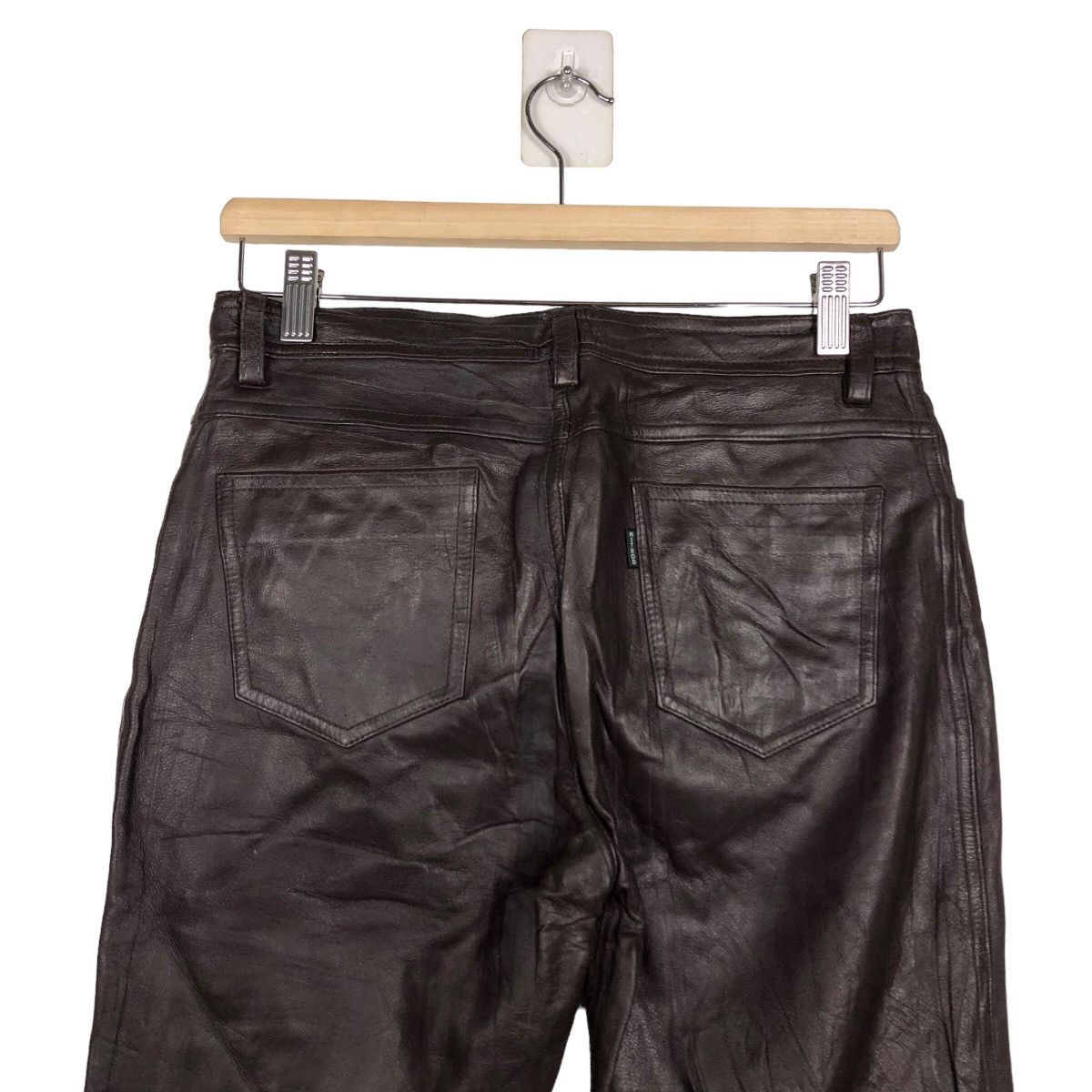 Genuine Leather 🔥Vintage Rich Brown Genuine Leather Pants Union Made Method Size US 28 / EU 44 - 8 Thumbnail