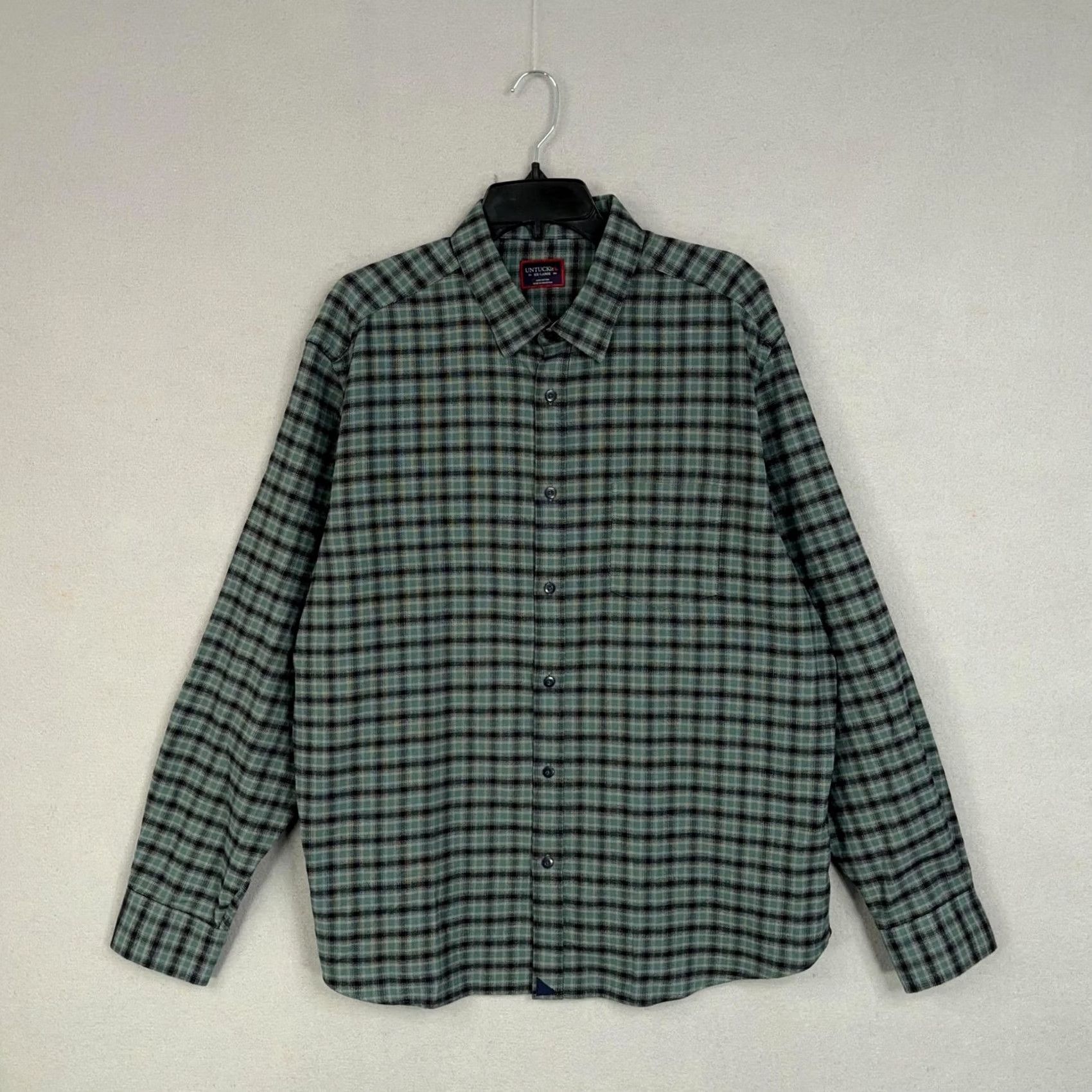 UNTUCKit UNTUCKit Shirt Mens 2XL Green Plaid Flannel Long Sleeve Button Front Casual Size US XXL / EU 58 / 5 - 2 Thumbnail