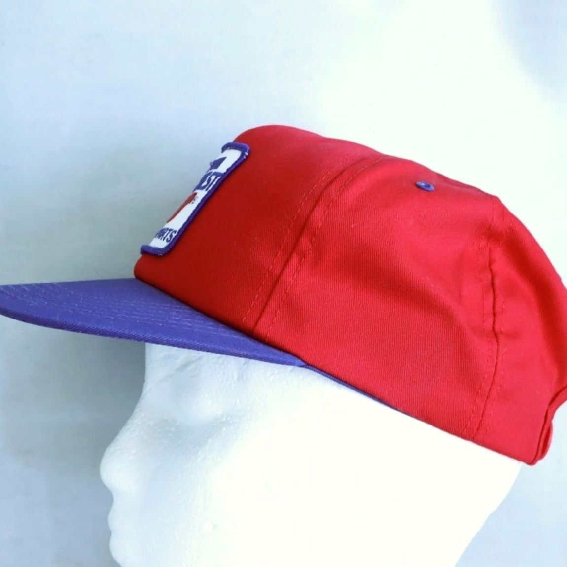 Quest VTG K Products Car Quest Auto Parts Red Twill Trucker Snapback Hat Men's OS Size ONE SIZE - 5 Thumbnail