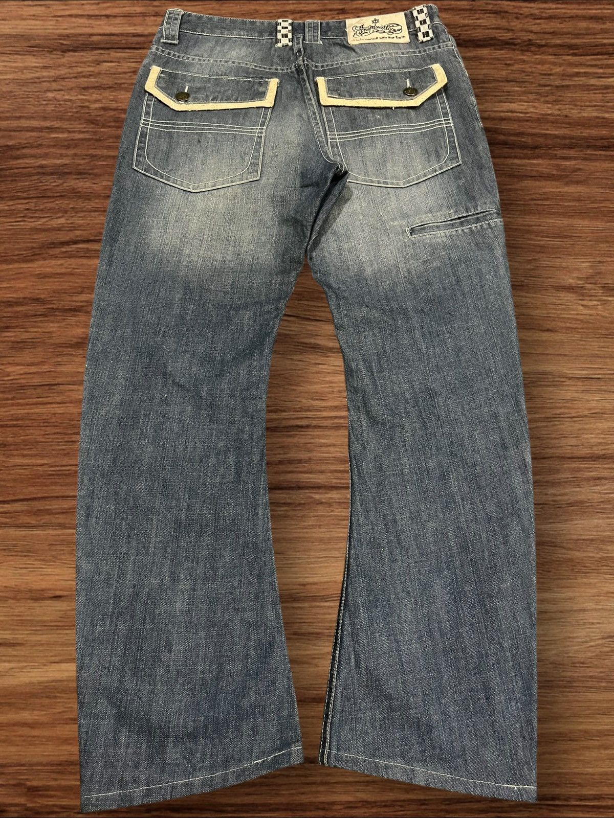 Japanese Brand ⚡️Sick⚡️Japanese Brand Jehova Checkered Distressed Curve Jeans Size US 32 / EU 48 - 2 Thumbnail