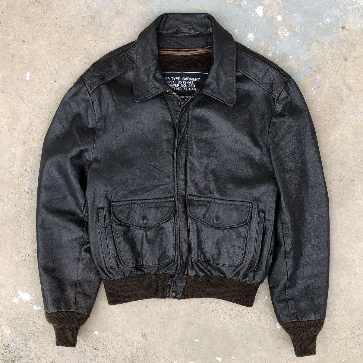 Schott VTG Schott Bros Leather Bomber flight Jacket Type 85 19-MS Size US M / EU 48-50 / 2 - 5 Thumbnail