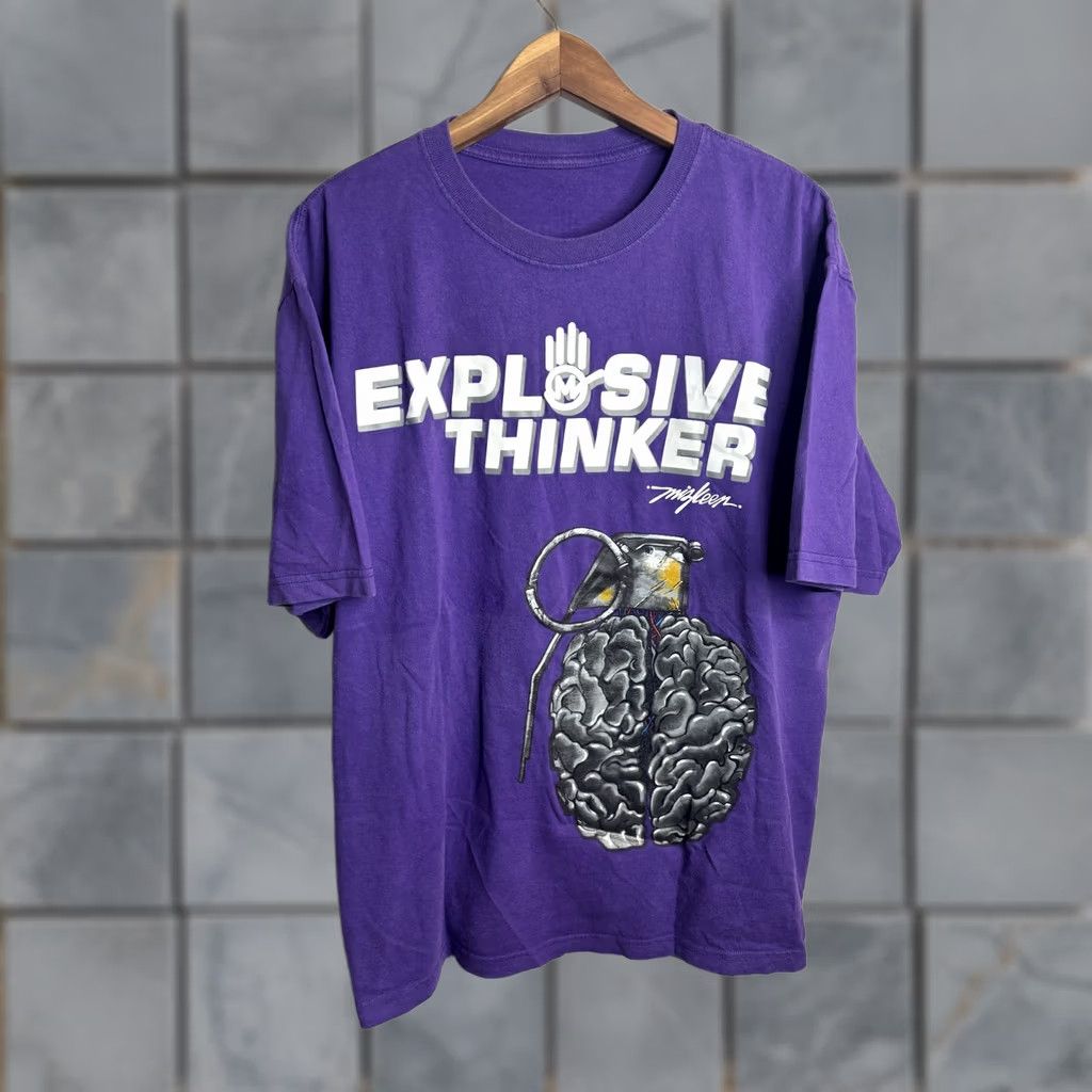 Vintage VINTAGE Miskeen Explosive Thinker Shirt Mens L Purple Brain Grenade Graphic Tee Size US L / EU 52-54 / 3 - 1 Thumbnail