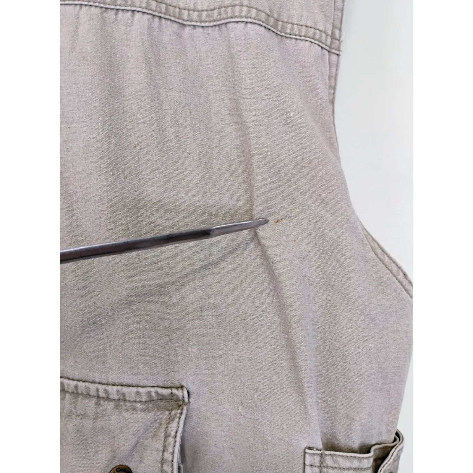 Vintage VINTAGE Wear Guard Canvas Cargo Vest Large Quilt Lined Hiking Hunting Fishing Corduroy Collar Stand-Up Collar Pockets Zip Snap Men Vest Size US L / EU 52-54 / 3 - 6 Thumbnail