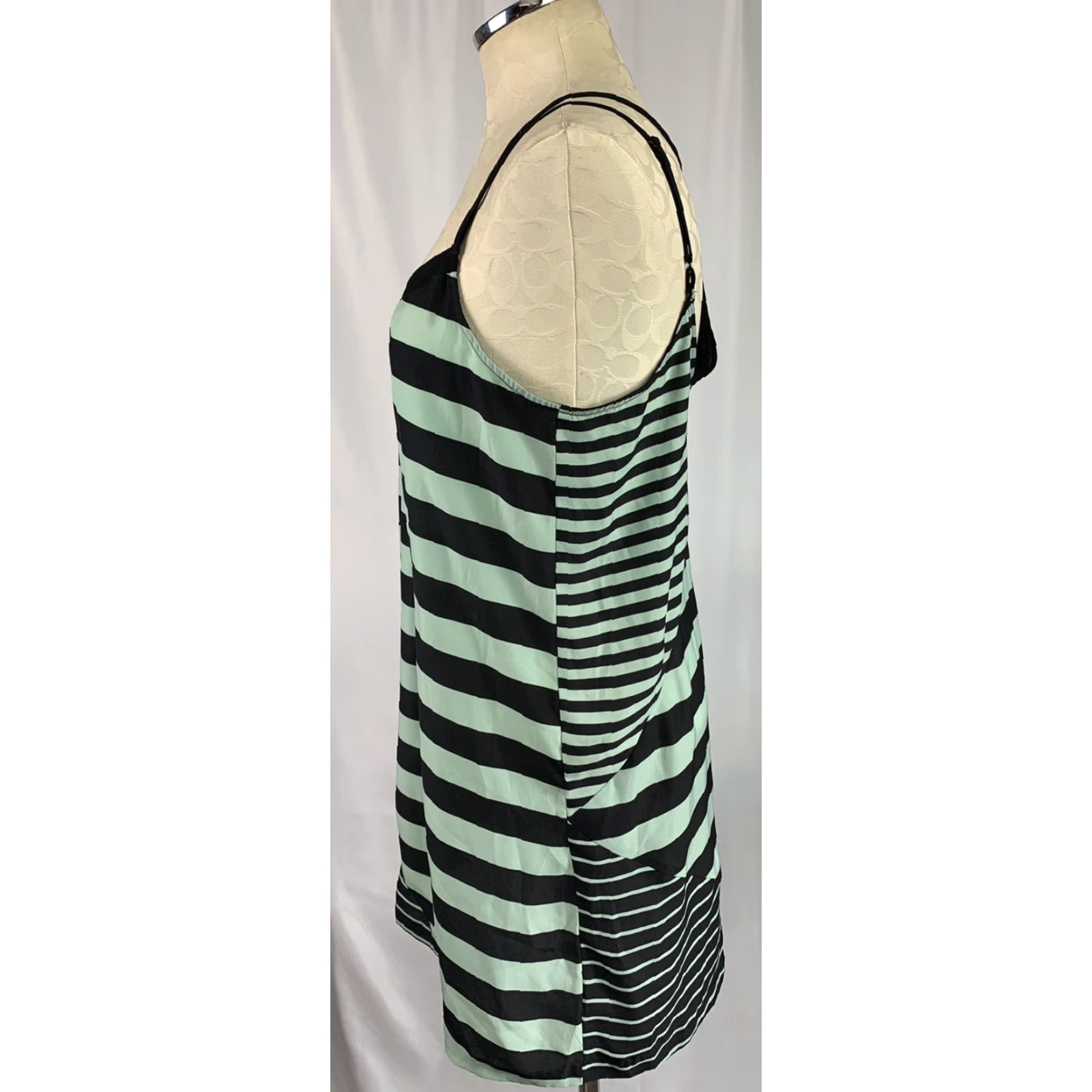 Urban Outfitters VINTAGE Large Silence + Noise Urban Outfitters Slip Dress Women's Stripe Moss Sheer Size L / US 10 / IT 46 - 7 Thumbnail