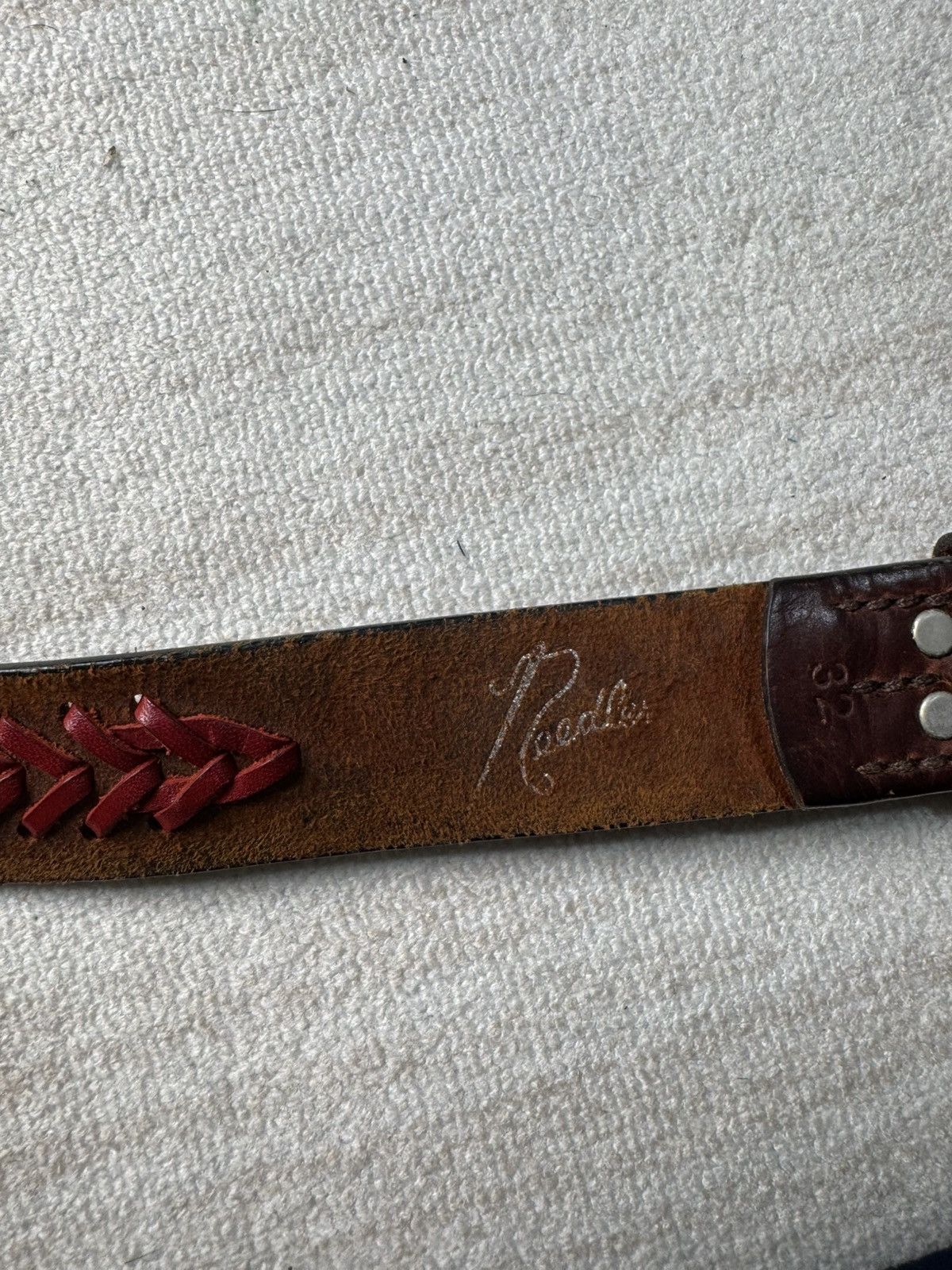 Needles Leather belt Size 30 - 4 Thumbnail