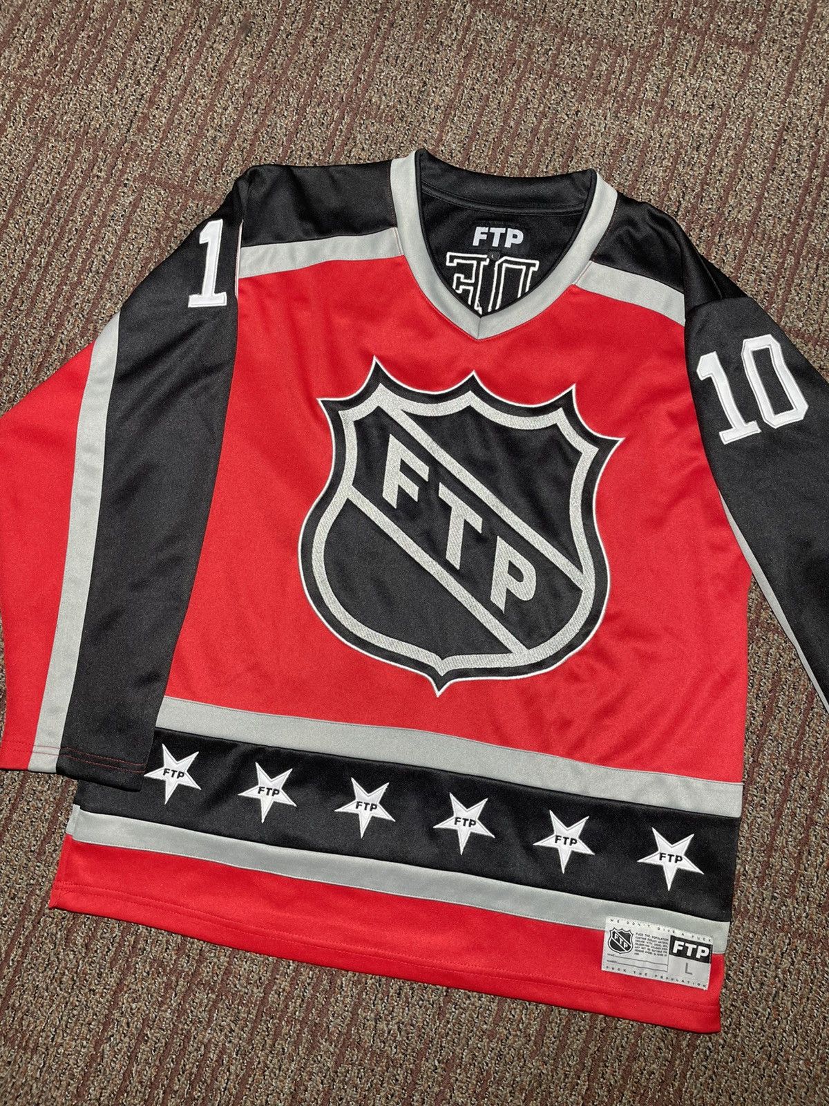 Fuck The Population FTP Made In Hell Hockey Jersey (Large) Size US L / EU 52-54 / 3 - 1 Thumbnail