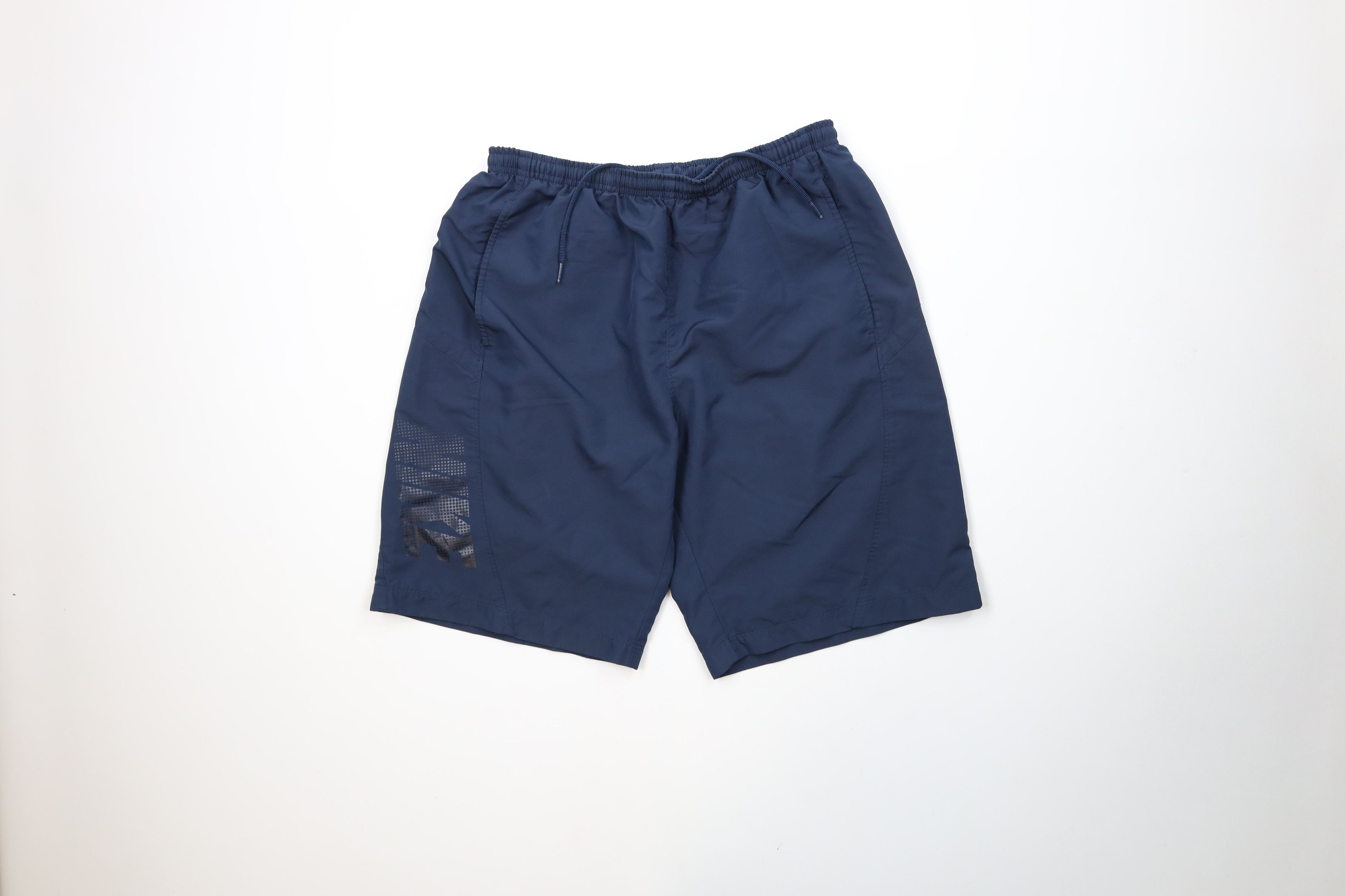 Nike × Vintage Vintage Y2K Nike Block Letter Above Knee Shorts Navy Blue Size US 32 / EU 48 - 1 Thumbnail