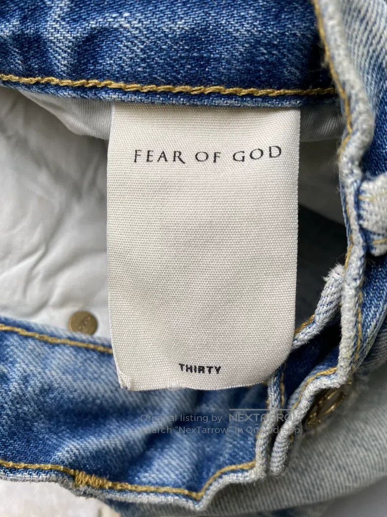 Fear of God Fear of God Blue ink-splashed short-leg zip jeans Size US 30 / EU 46 - 3 Thumbnail