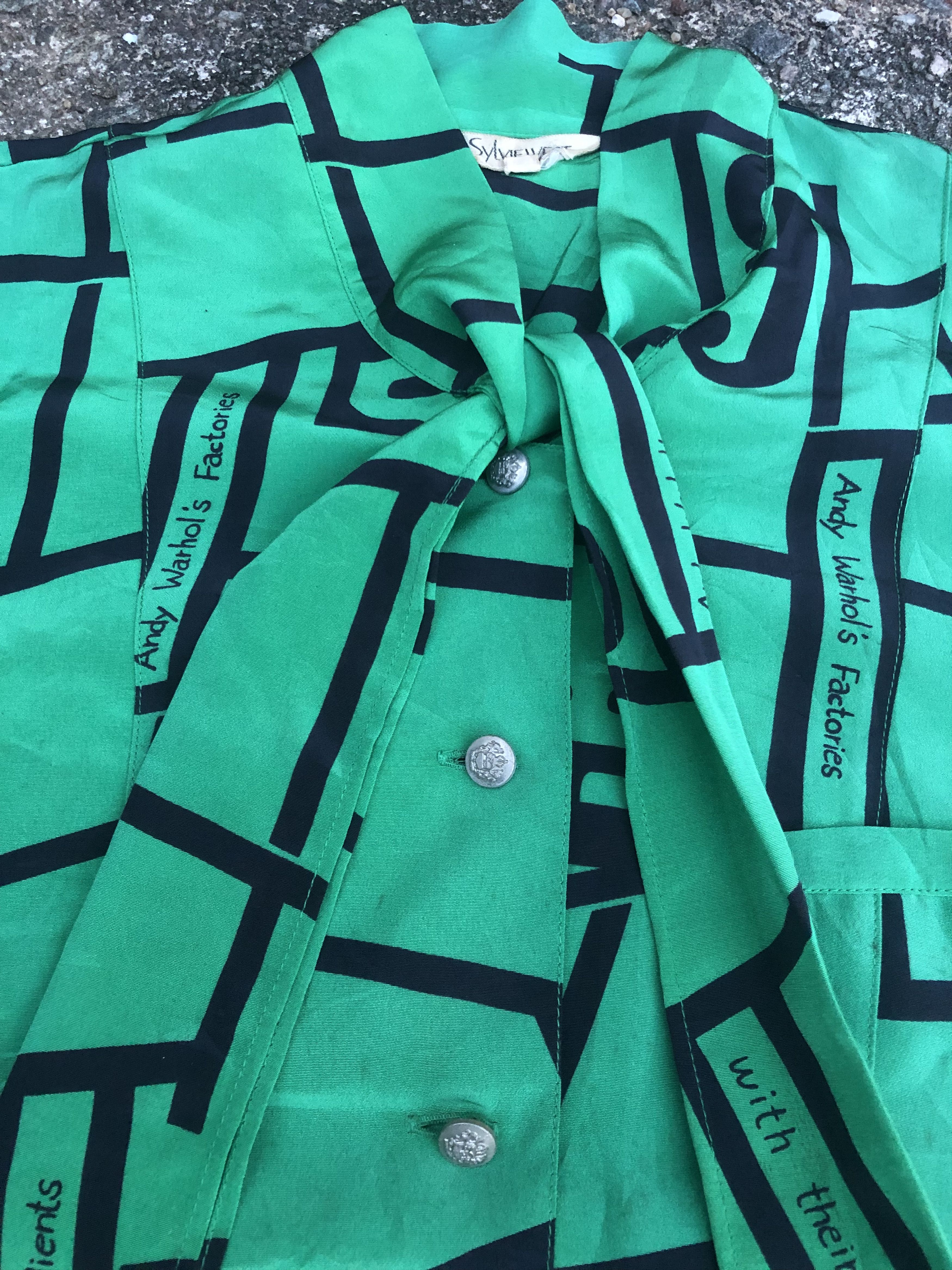 Vintage 🔥Vintage ANDY WARHOL'S FACTORIES Satin Button-down Blouse Size L / US 10 / IT 46 - 7 Thumbnail