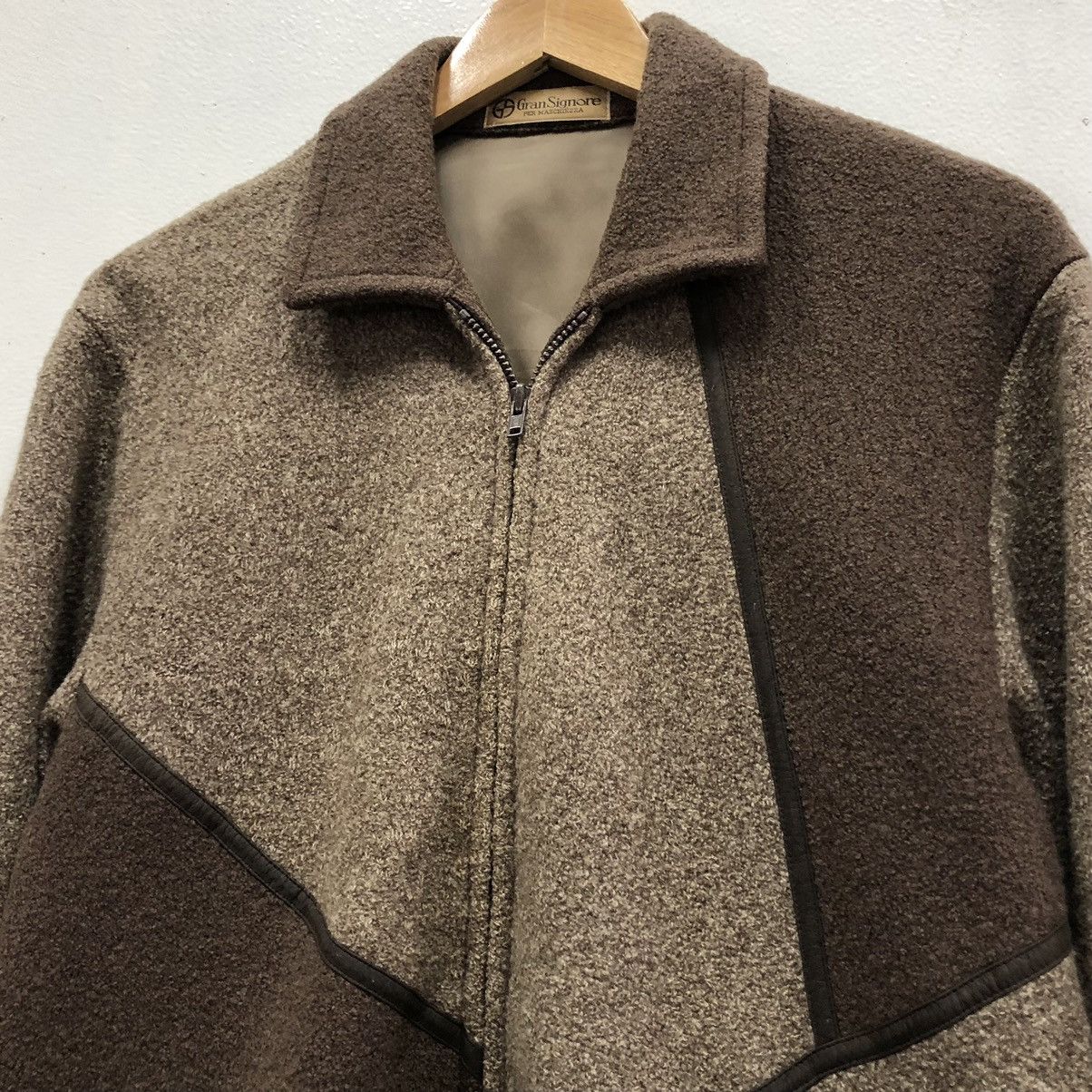 Vintage Vintage 90s Gran Signore Patchwork Zipper Wool Jacket Size US M / EU 48-50 / 2 - 8 Thumbnail
