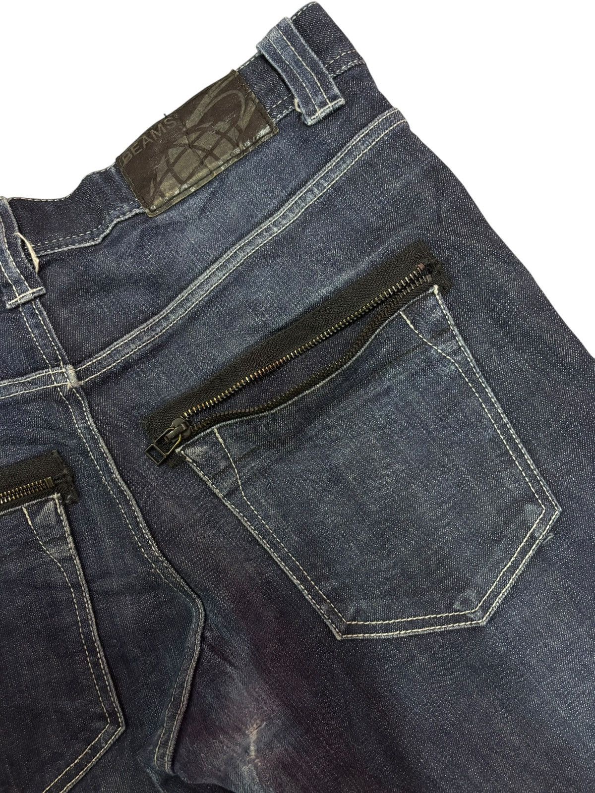 Beams Japan × Japanese Brand × Vintage Vintage Beams Heart Japan Faded Indigo Stretch Jeans Size US 31 - 6 Thumbnail