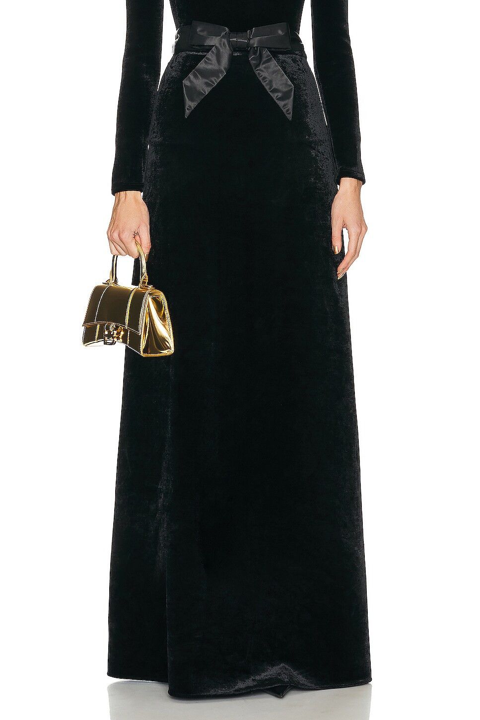 Balenciaga o1s1wg110126 Maxi A-Line Skirt in Black Size 32" / US 10 / IT 46 - 1 Thumbnail