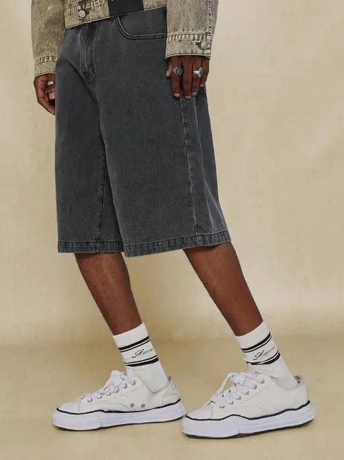 Jean Washed Denim Jeans Drip Drill Shorts Jorts Size US 32 / EU 48 - 4 Thumbnail