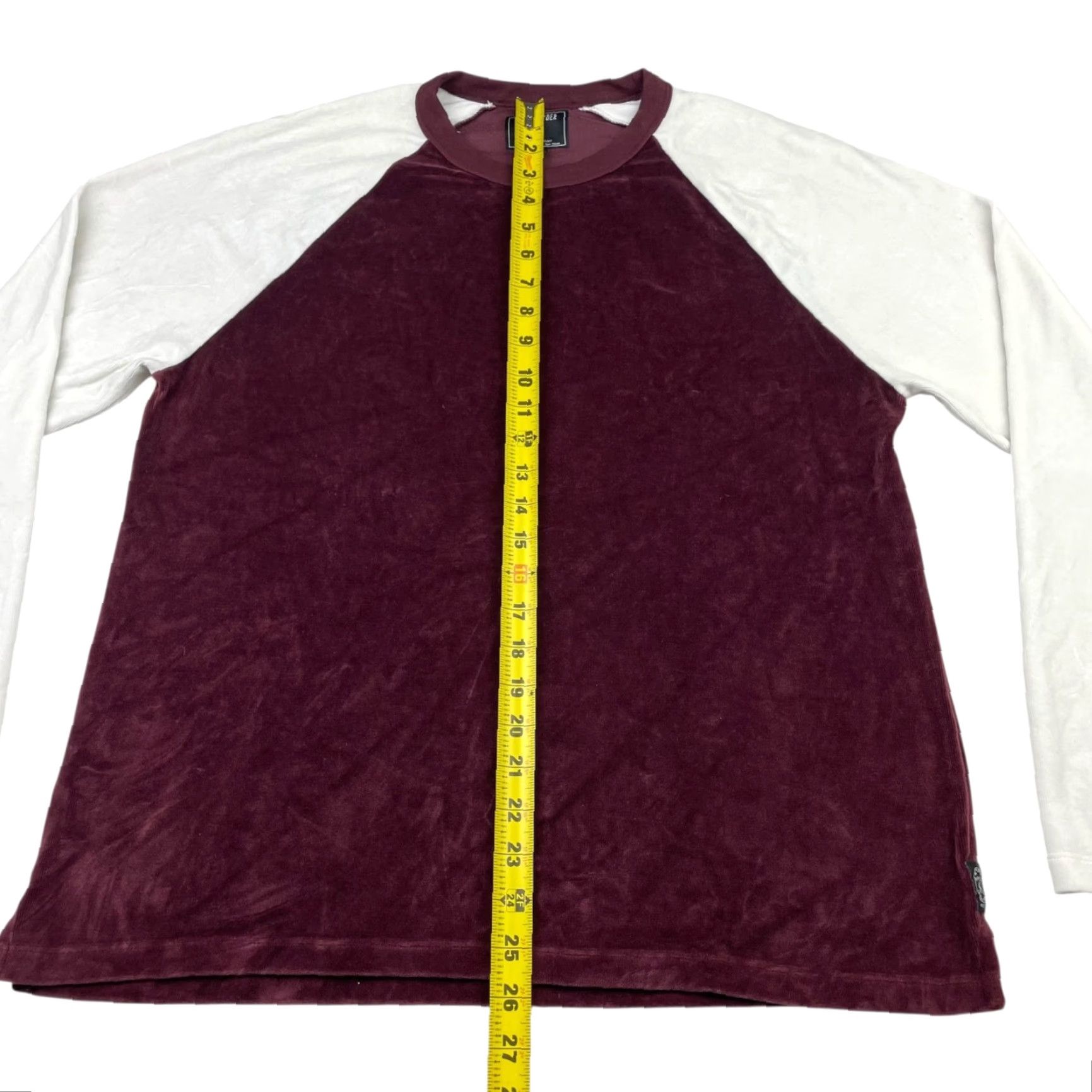 Todd Snyder Todd Snyder Men's Velvet/Velour Hoodie Burgundy/White Crewneck Medium Regular Size US M / EU 48-50 / 2 - 6 Thumbnail