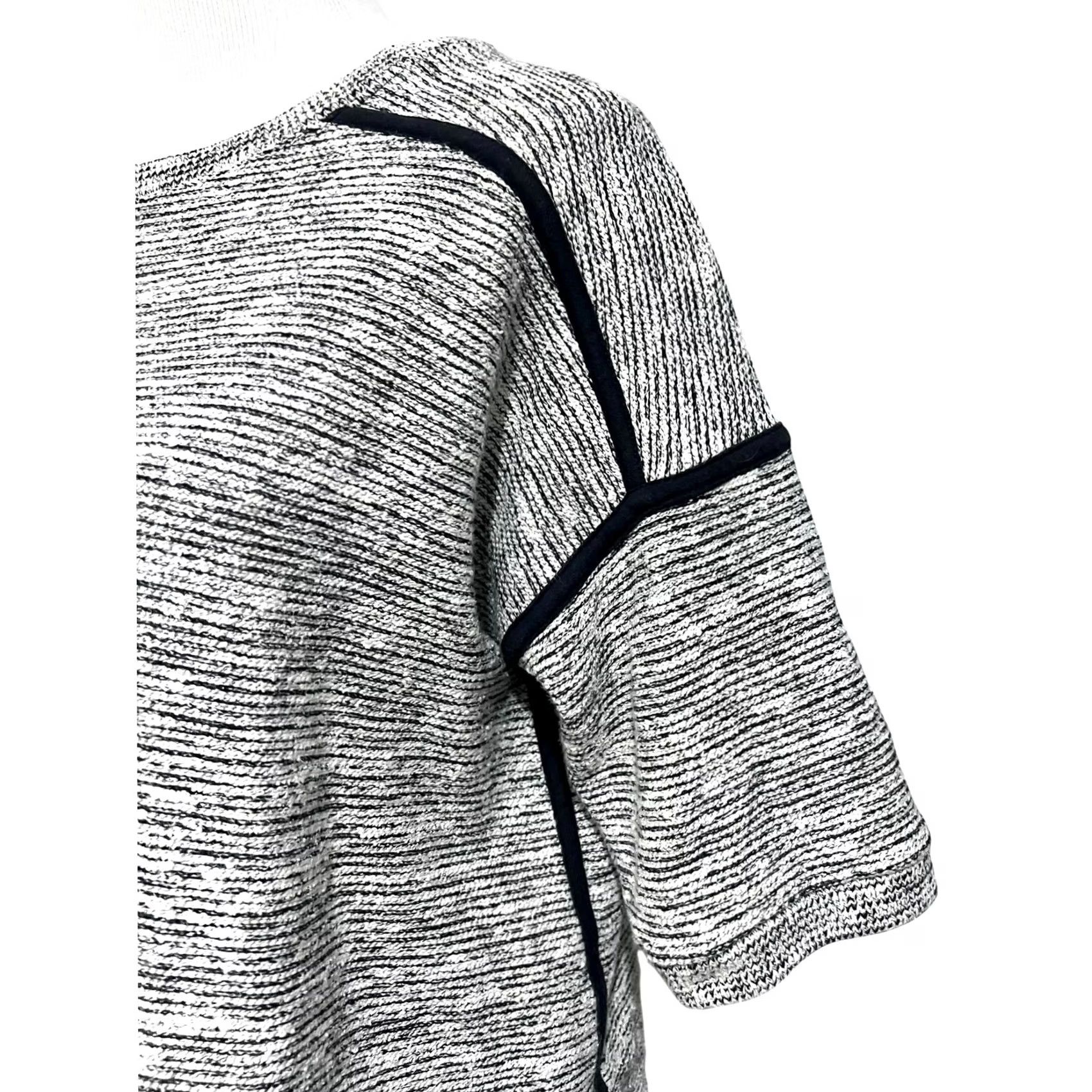 Madewell Madewell Women’s Short Sleeve Sweater Boxy Pullover Cotton Blend Black White Size M Size M / US 6-8 / IT 42-44 - 4 Thumbnail