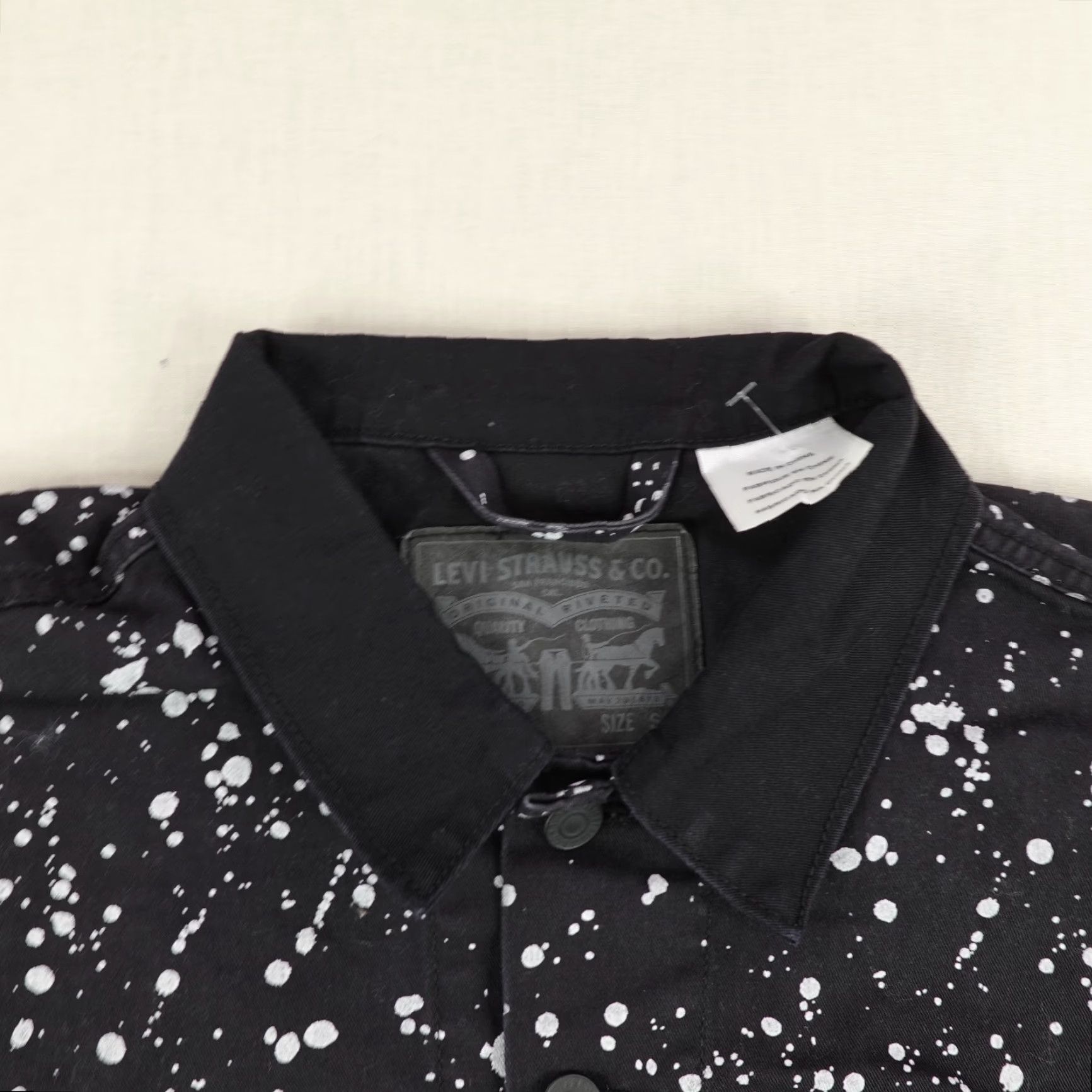 Levi's Levi's Bomber Jacket Mens Small Black Polka Dot Lightweight Button Up Outdoor Workwear Size US S / EU 44-46 / 1 - 2 Thumbnail