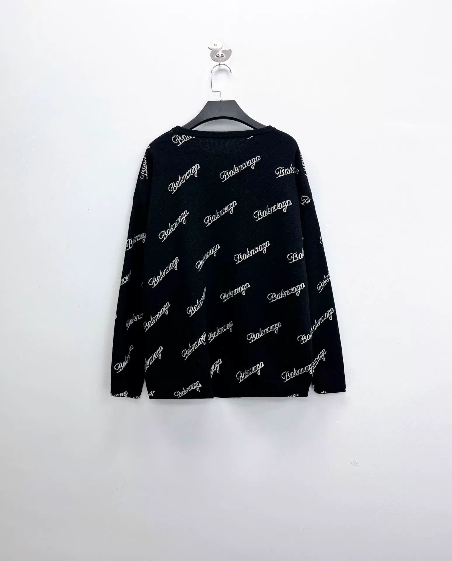 Balenciaga Balenciaga Black Script Letter Sweater Size US M / EU 48-50 / 2 - 2 Thumbnail