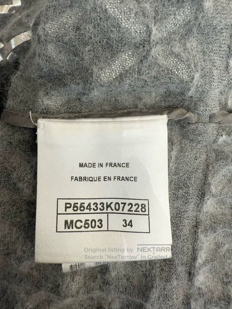 Chanel Chanel Grey silver silk plaid dress Size XXS / US 00 / IT 34 - 6 Thumbnail