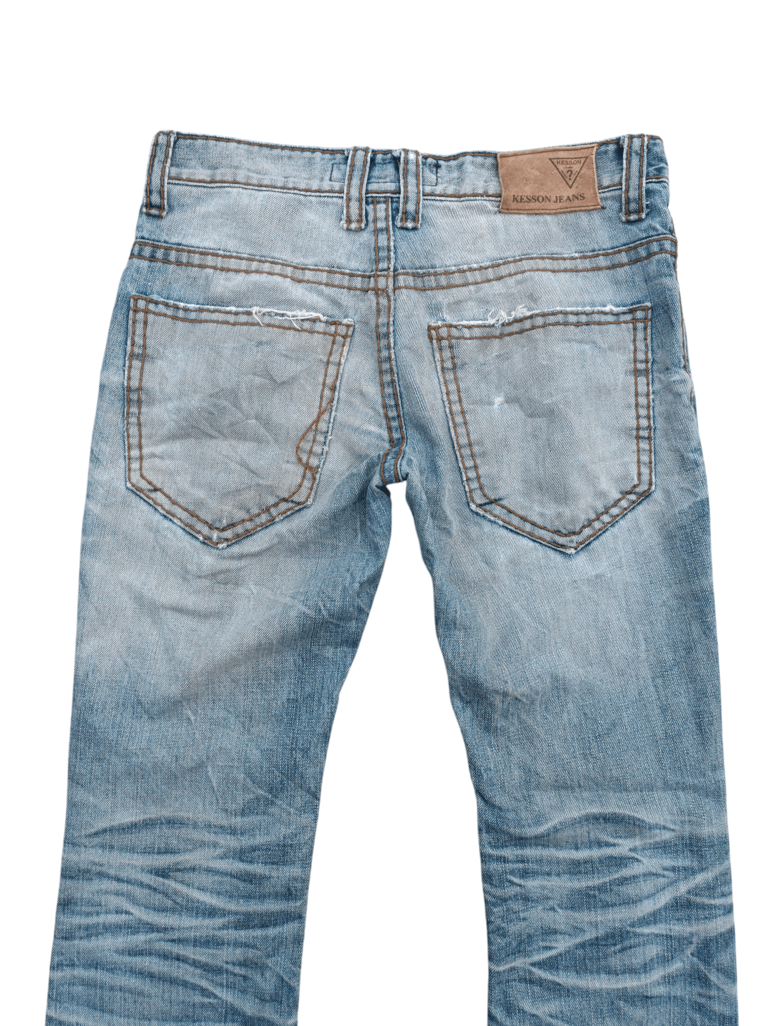 If Six Was Nine × Japanese Brand × Le Grande Bleu (L.G.B.) FLARED🔥Japanese Brand Kesson Distressed Whiskers Denim E192 Size US 31 - 12 Thumbnail