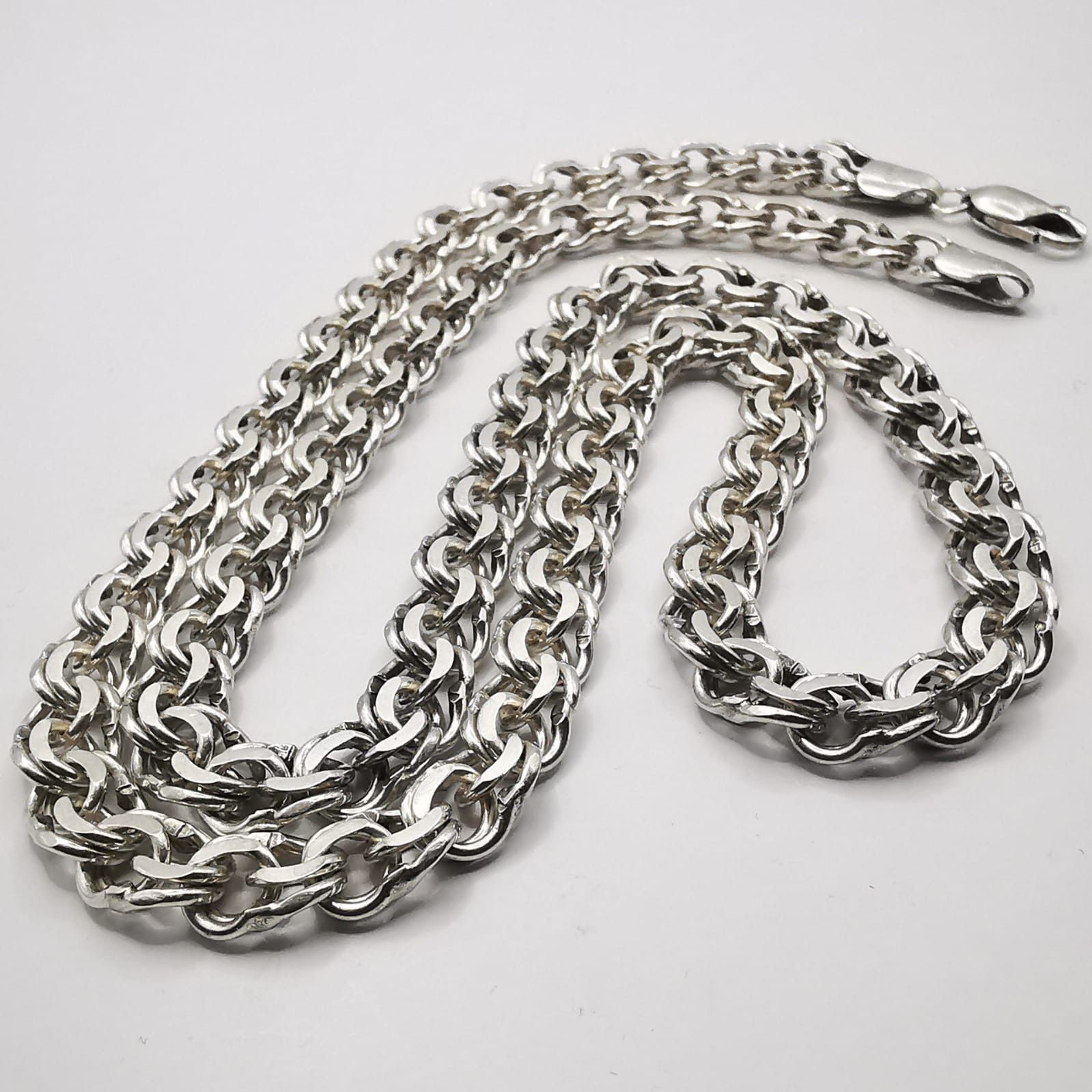 Sterling Silver Vintage Massive Chain Jewelry ,925 Sterling Silver 49,72g Size ONE SIZE - 1 Thumbnail