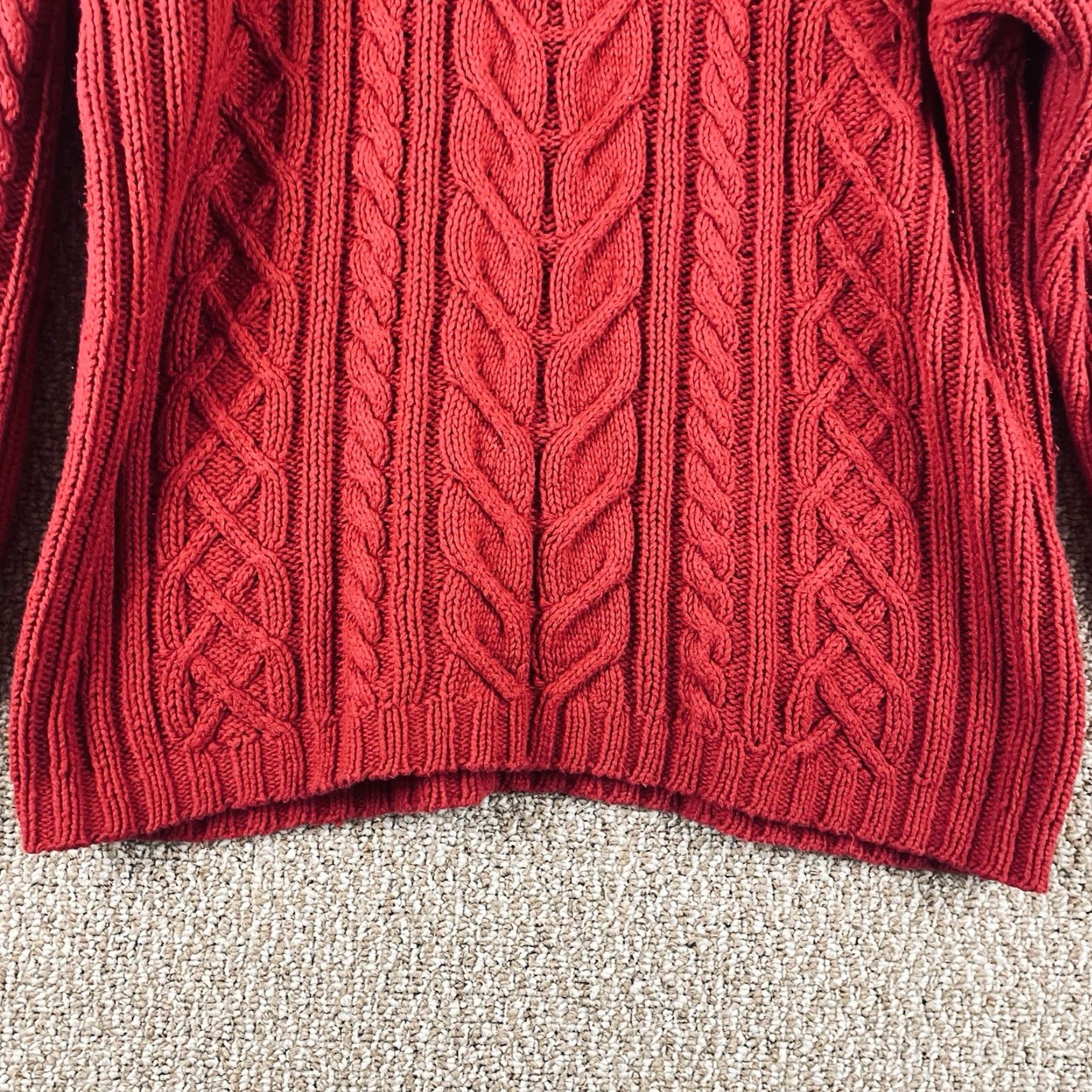 Eddie Bauer VINTAGE Eddie Bauer Sweater Men’s L Red Fisherman Cable Knit Chunky Knit R3 Shirt Pullover 90s Mens Size US L / EU 52-54 / 3 - 4 Thumbnail