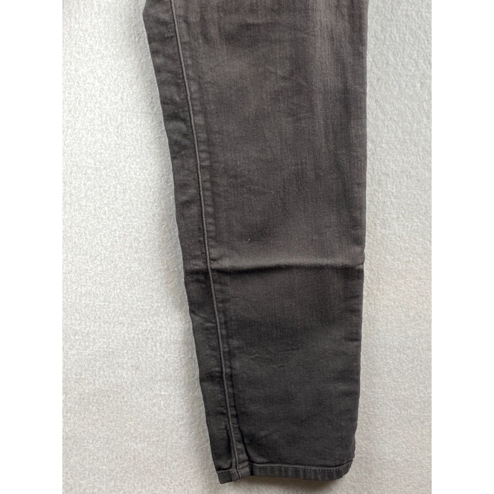 Vintage Refuge Jeans Womens 14 Gray Super Skinny High Rise Stretch Denim Tummy Control Dark Wash 3 Button Front Size 36" / US 14 / IT 50 - 5 Thumbnail
