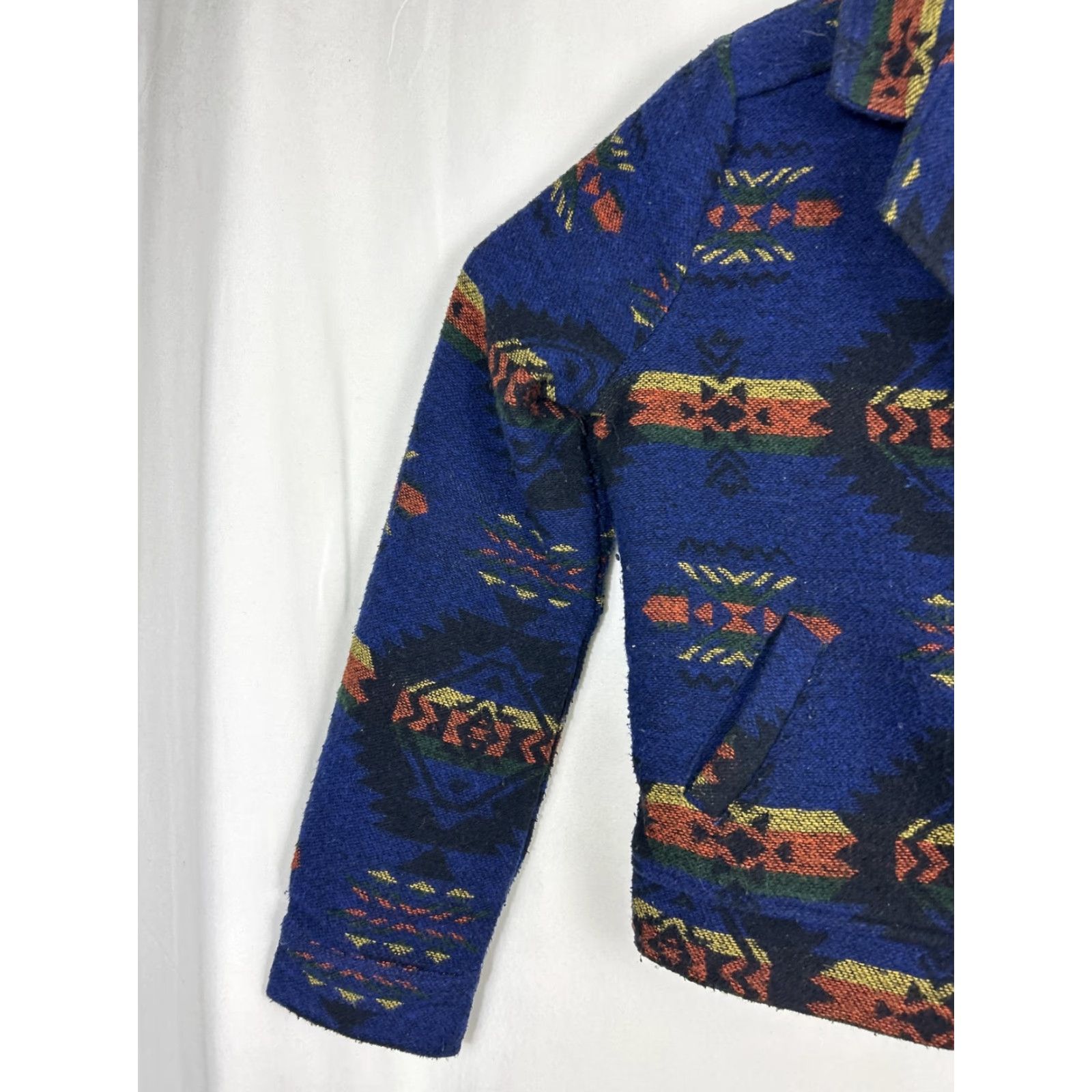 Vintage Blu Pepper Jacket Womens M Blue Zip Up Moto Style Southwest Aztec Cropped Size M / US 6-8 / IT 42-44 - 2 Thumbnail