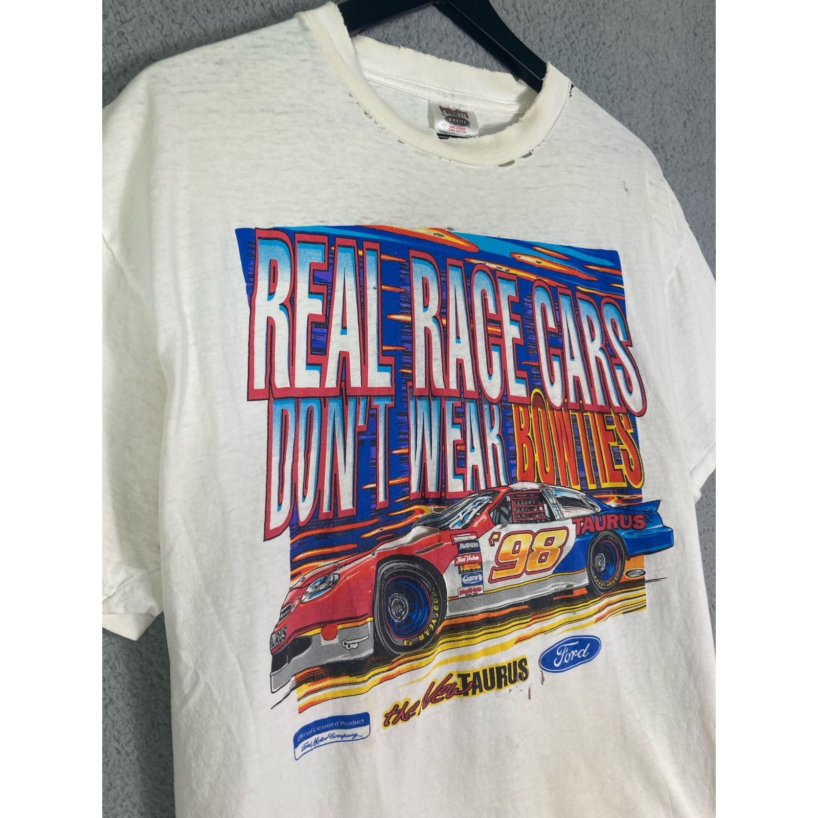 Other Vintage Ford Racing XL "Real Race Cars Don't Wear Bowties" Size US XL / EU 56 / 4 - 7 Thumbnail