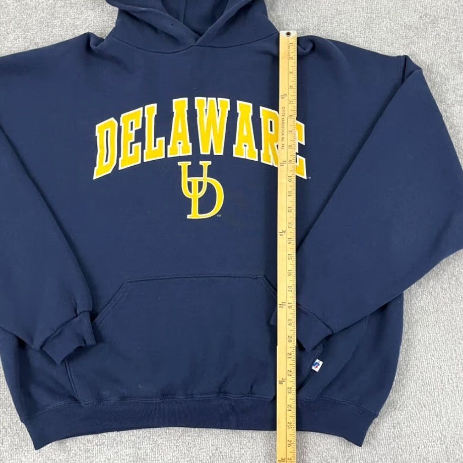 Russell Athletic VINTAGE University of Delaware UD Hoodie Mens XL/2XL Blue Russell Sweatshirt 90s Hoodie Mens XL/2XL Blue Russell Athletic University 90s Size US XL / EU 56 / 4 - 4 Thumbnail