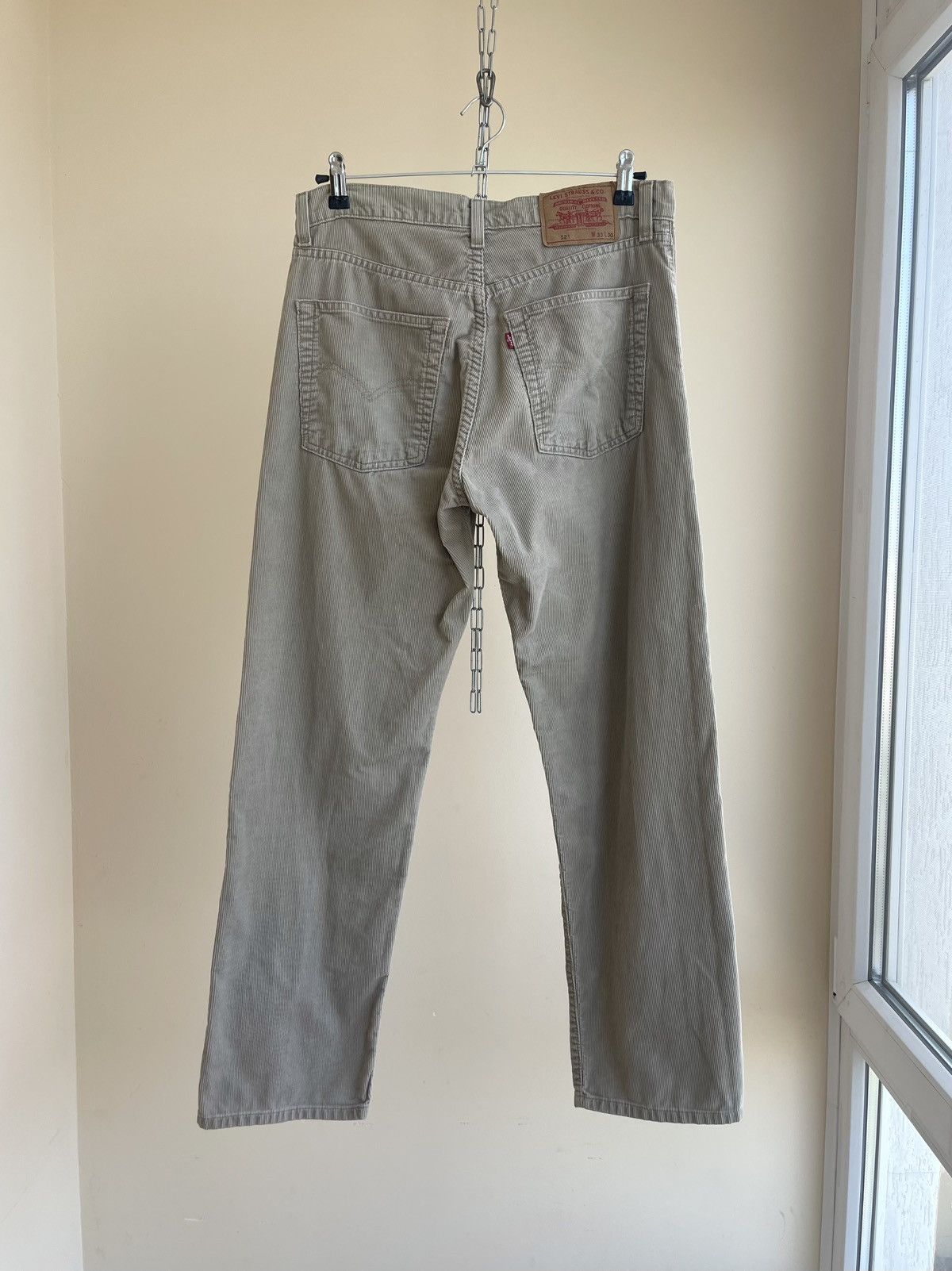 Levi's 521 Regular Tapered Fit Corduroy 5 Pocket Jeans Pants 2000s Size US 30 / EU 46 - 2 Thumbnail
