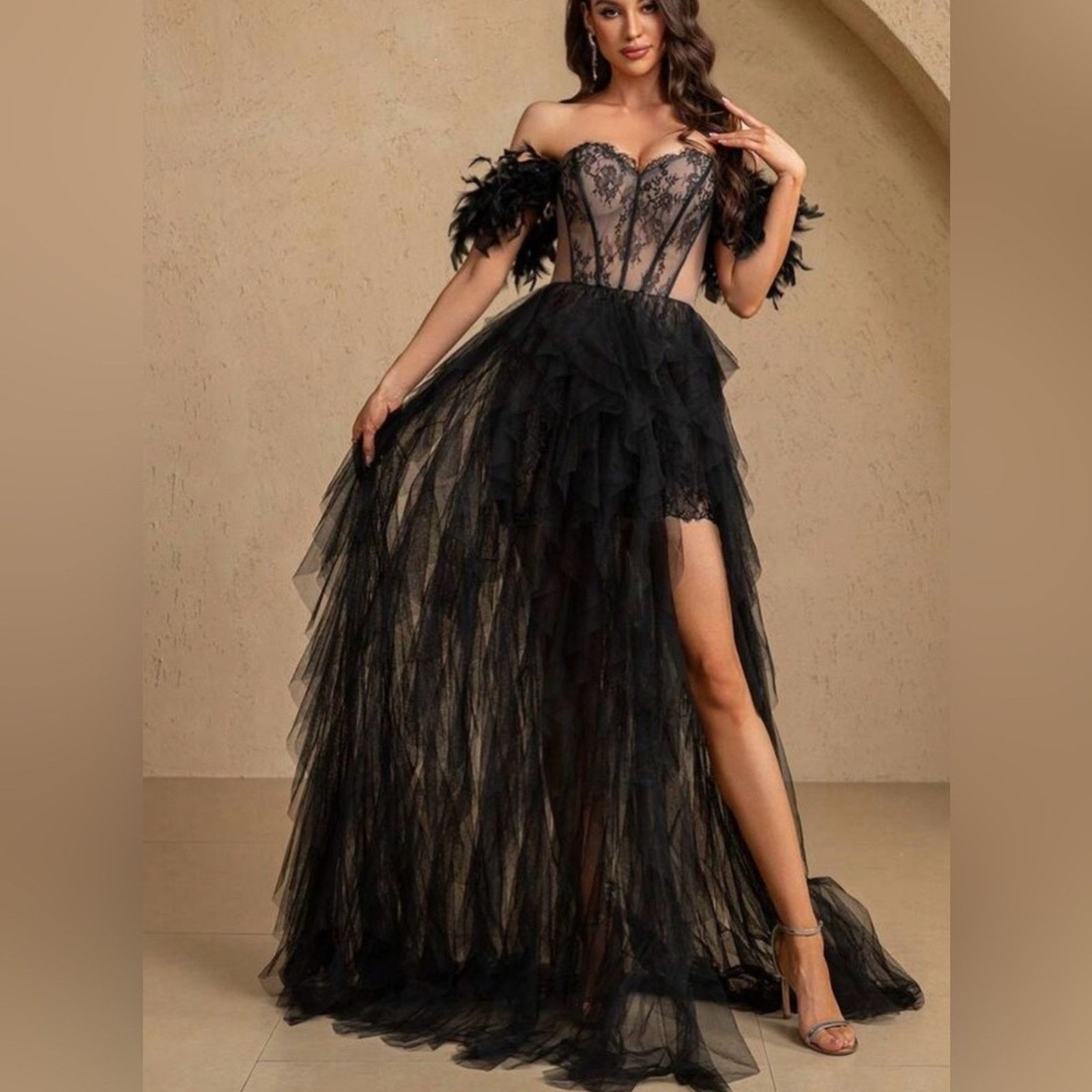 Other New Elegant Black Lace Evening Dress size S Size S / US 4 / IT 40 - 4 Thumbnail