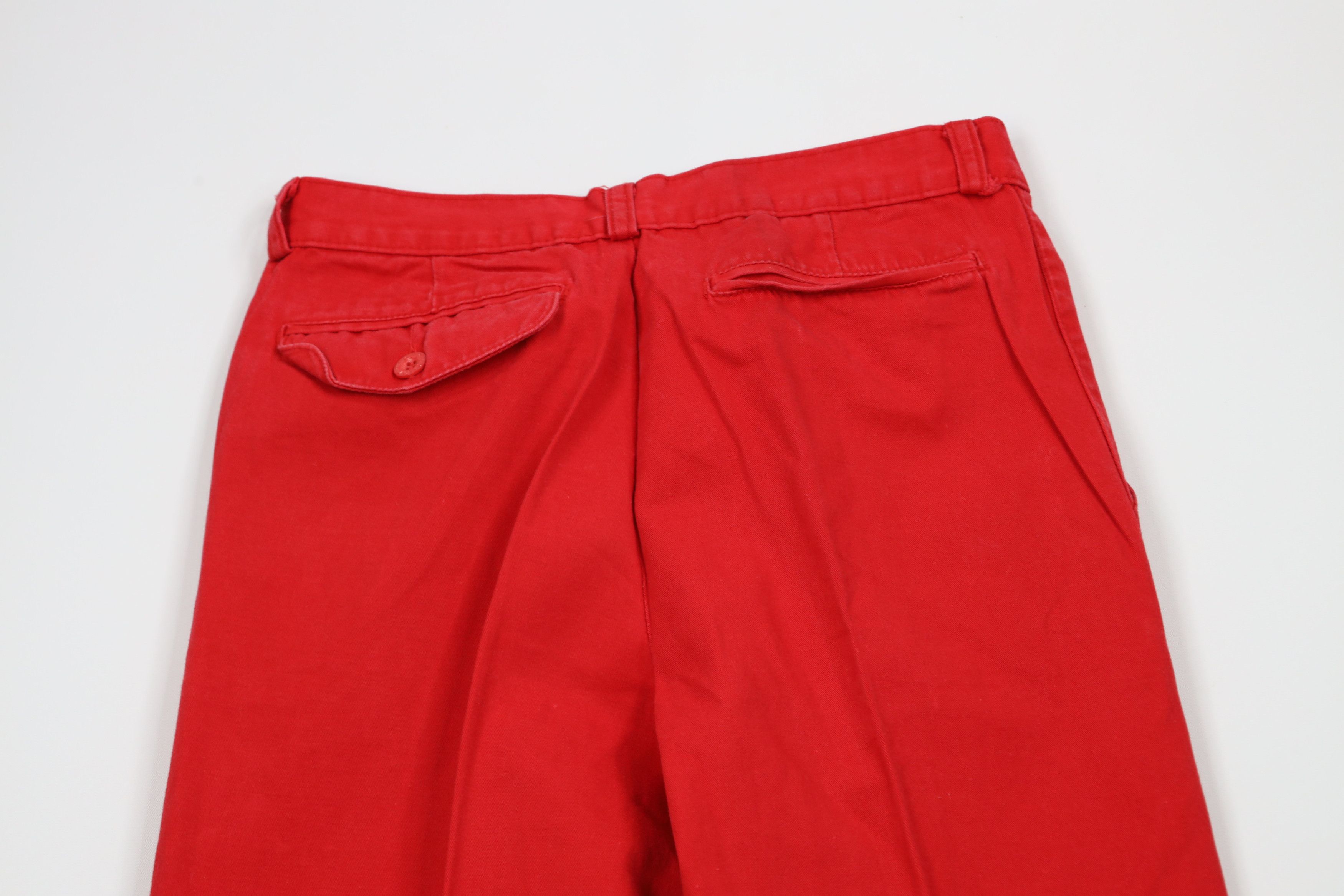 Vintage Vintage 90s Streetwear Wide Leg Chino Pants Red Cotton Size 29" - 13 Thumbnail