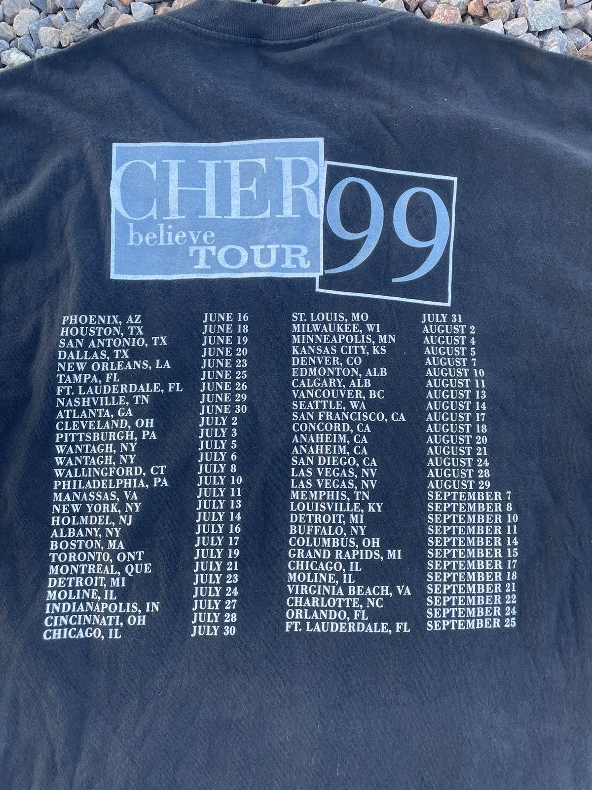 Band Tees × Giant Vintage Cher Believe Tour 1999 Black T-shirt Size US L / EU 52-54 / 3 - 10 Thumbnail
