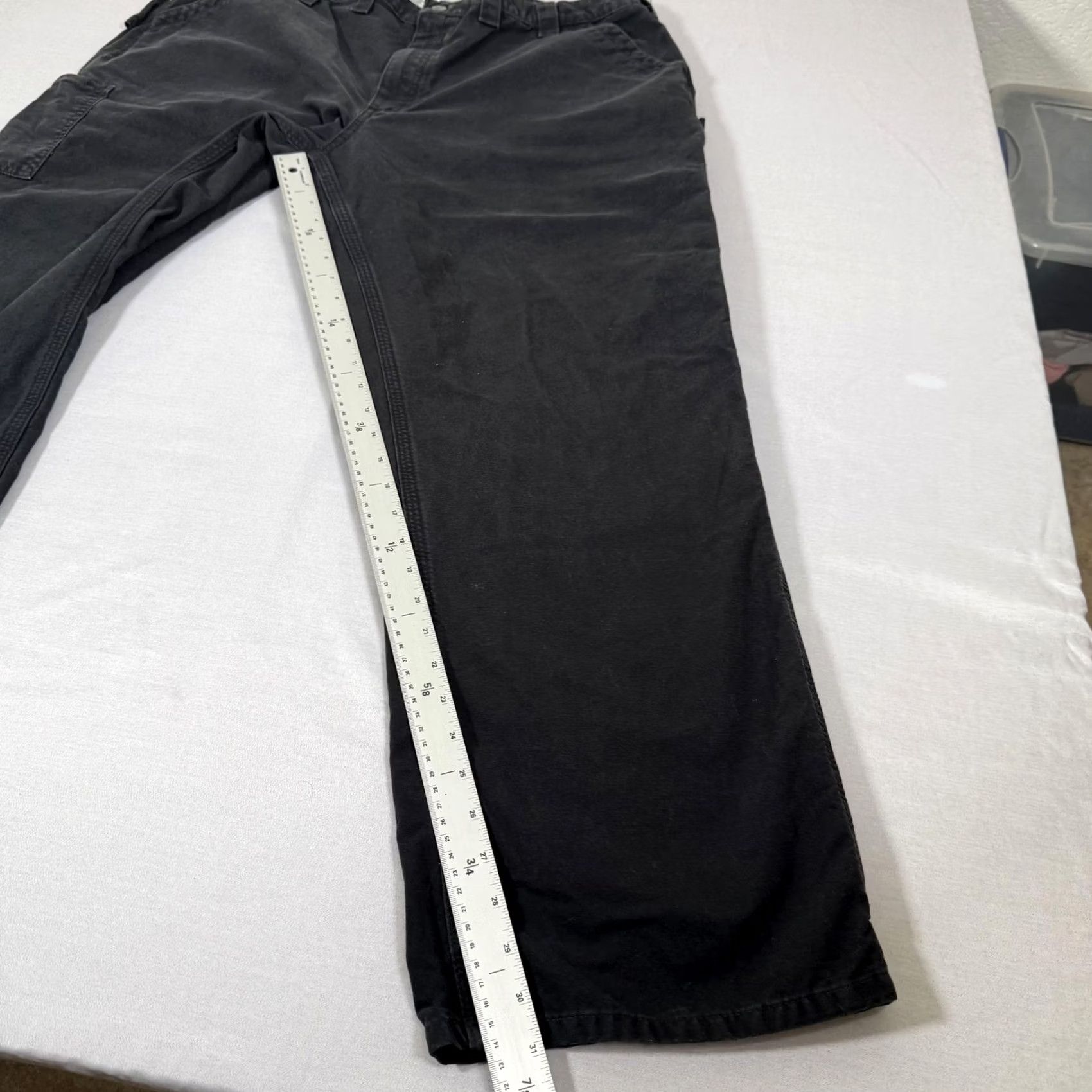 Carhartt Carhartt Pants Mens 44x32 Black Canvas Carpenter Relaxed Fit Workwear B151 BLK Size US 44 / EU 60 - 3 Thumbnail