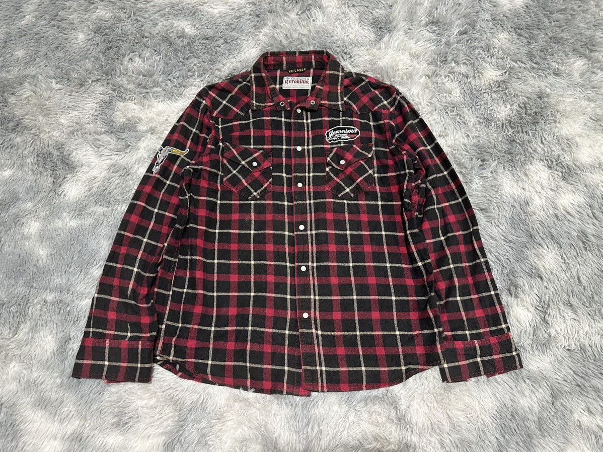 Japanese Brand 🔥Sick Y2K Geromino Flannel Western Shirt 3D Feather Size US XXL / EU 58 / 5 - 4 Thumbnail