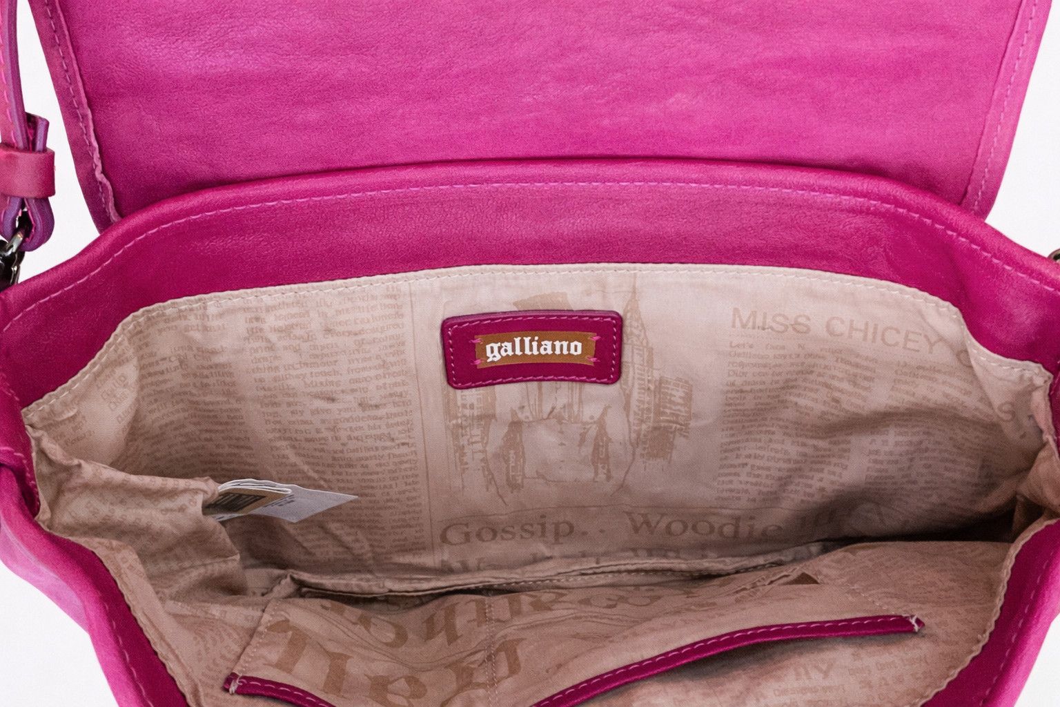 John Galliano John Galliano Pink Studded Leather Gazette Shoulder Bag Size ONE SIZE - 9 Thumbnail