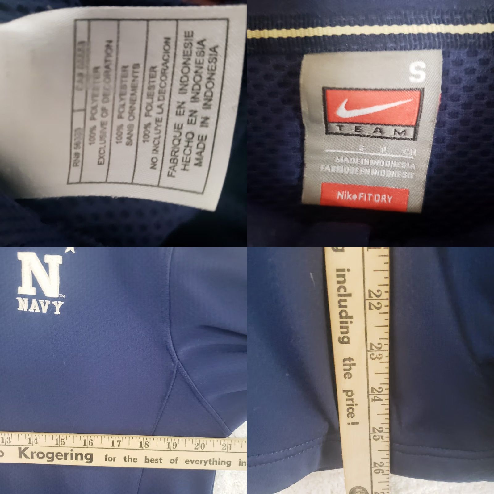 Nike Nike Naval Academy Men's Quarter Zip Pullover Long Sleeve Navy Blue 1/4 Zip Size US S / EU 44-46 / 1 - 10 Thumbnail