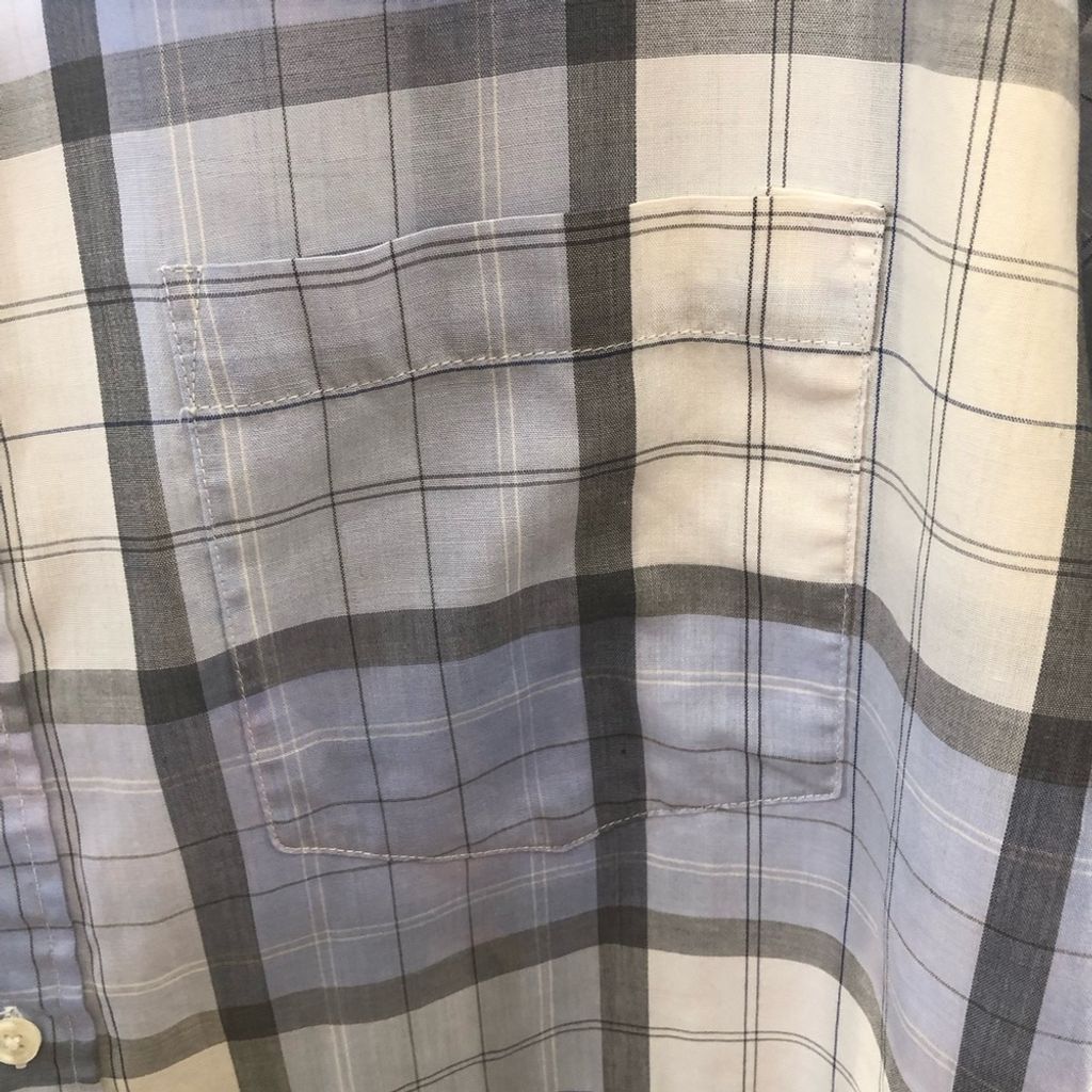Vintage 90s western cowboy blue cream plaid short sleeves shirt sz M Size US M / EU 48-50 / 2 - 9 Thumbnail