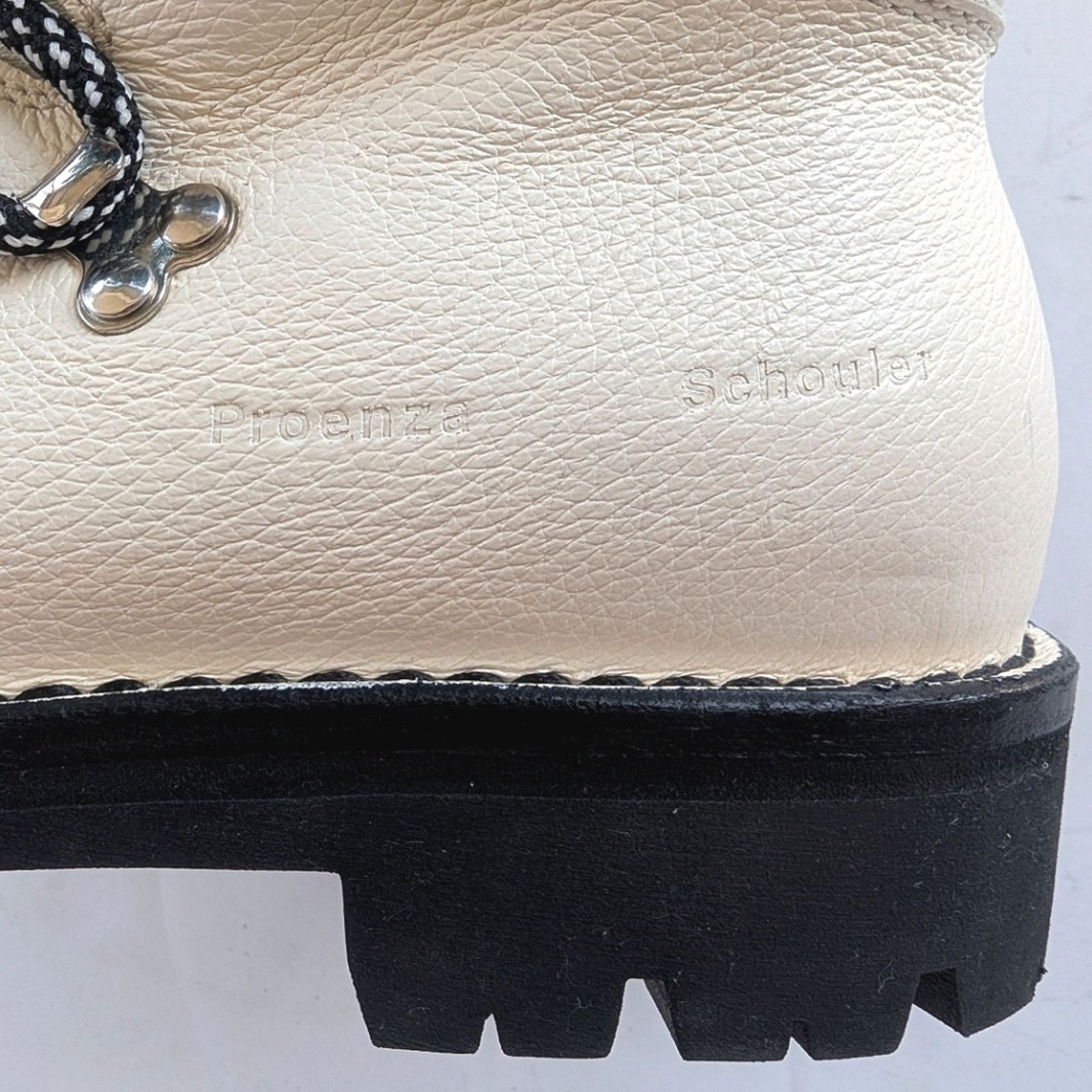 Proenza Schouler Proenza Schouler White Leather Vibram Sole Ankle Hiking Boot Size US 7 / IT 37 - 8 Thumbnail
